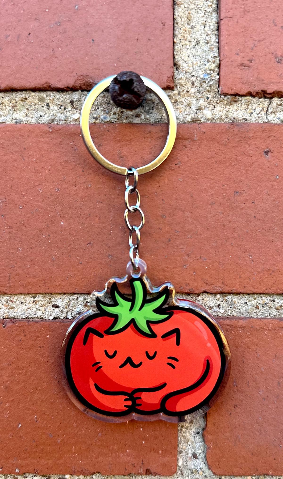 Tomato Cat Keychain