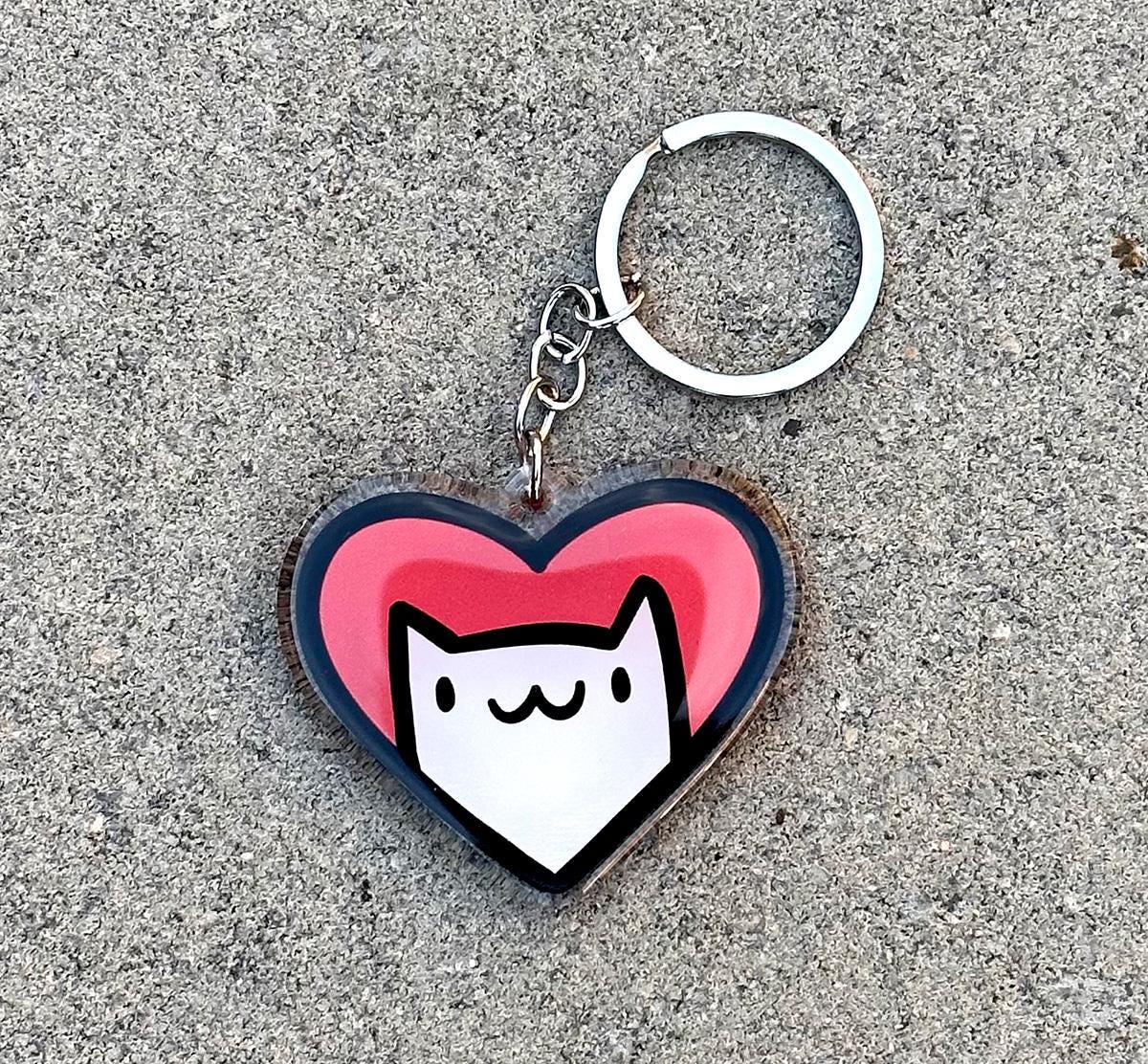 Cat Heart Keychain