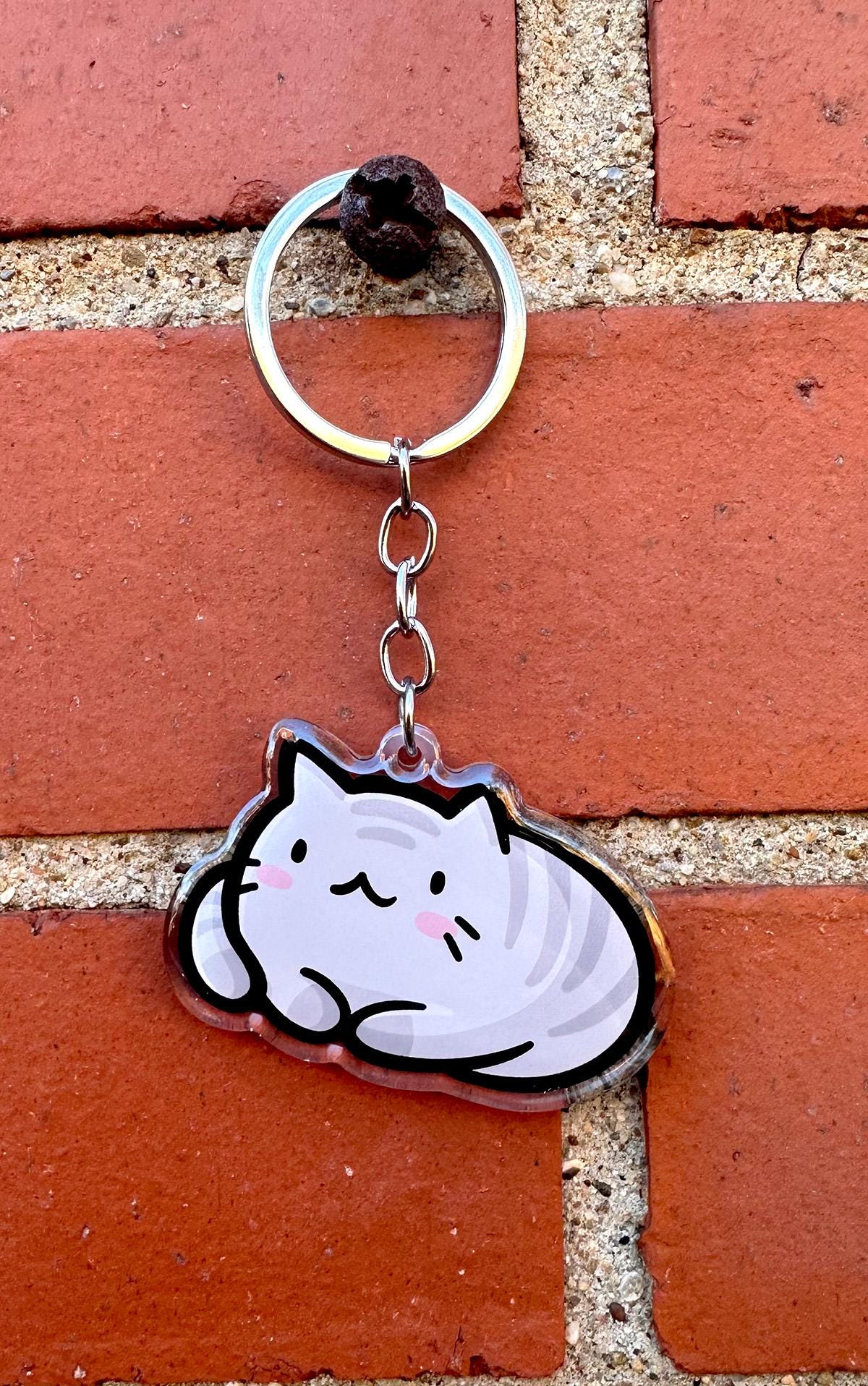 Gray Cat Keychain