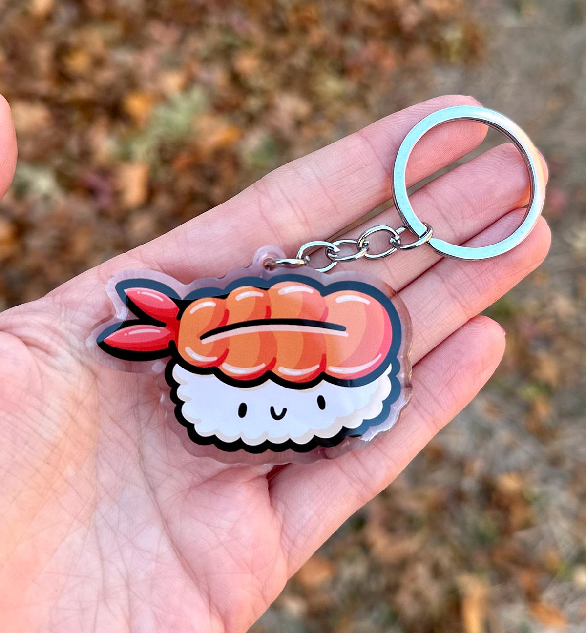 Shrimp Sushi Keychain