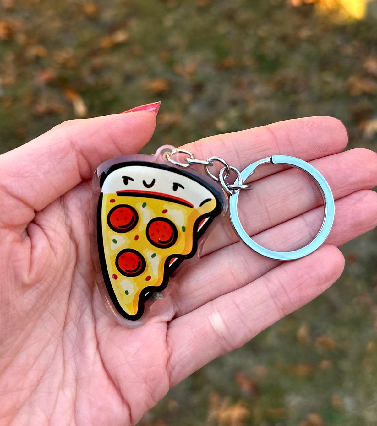 Pepperoni Pizza Keychain