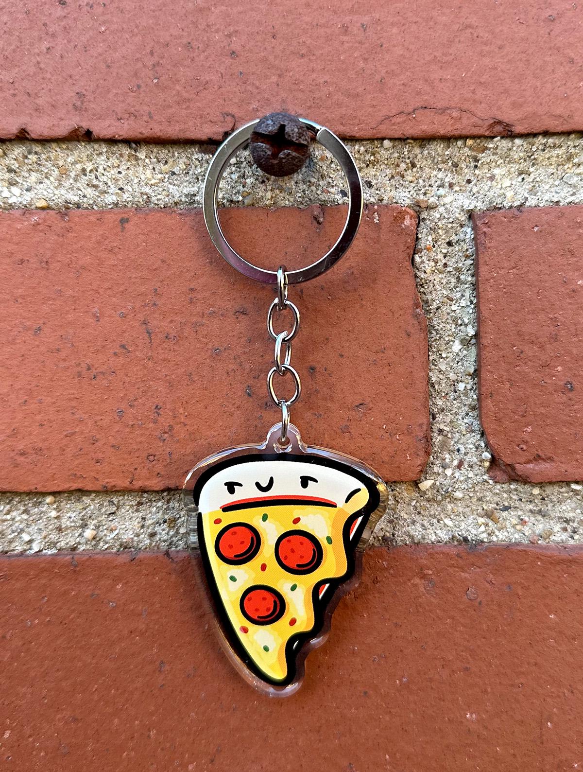 Pepperoni Pizza Keychain