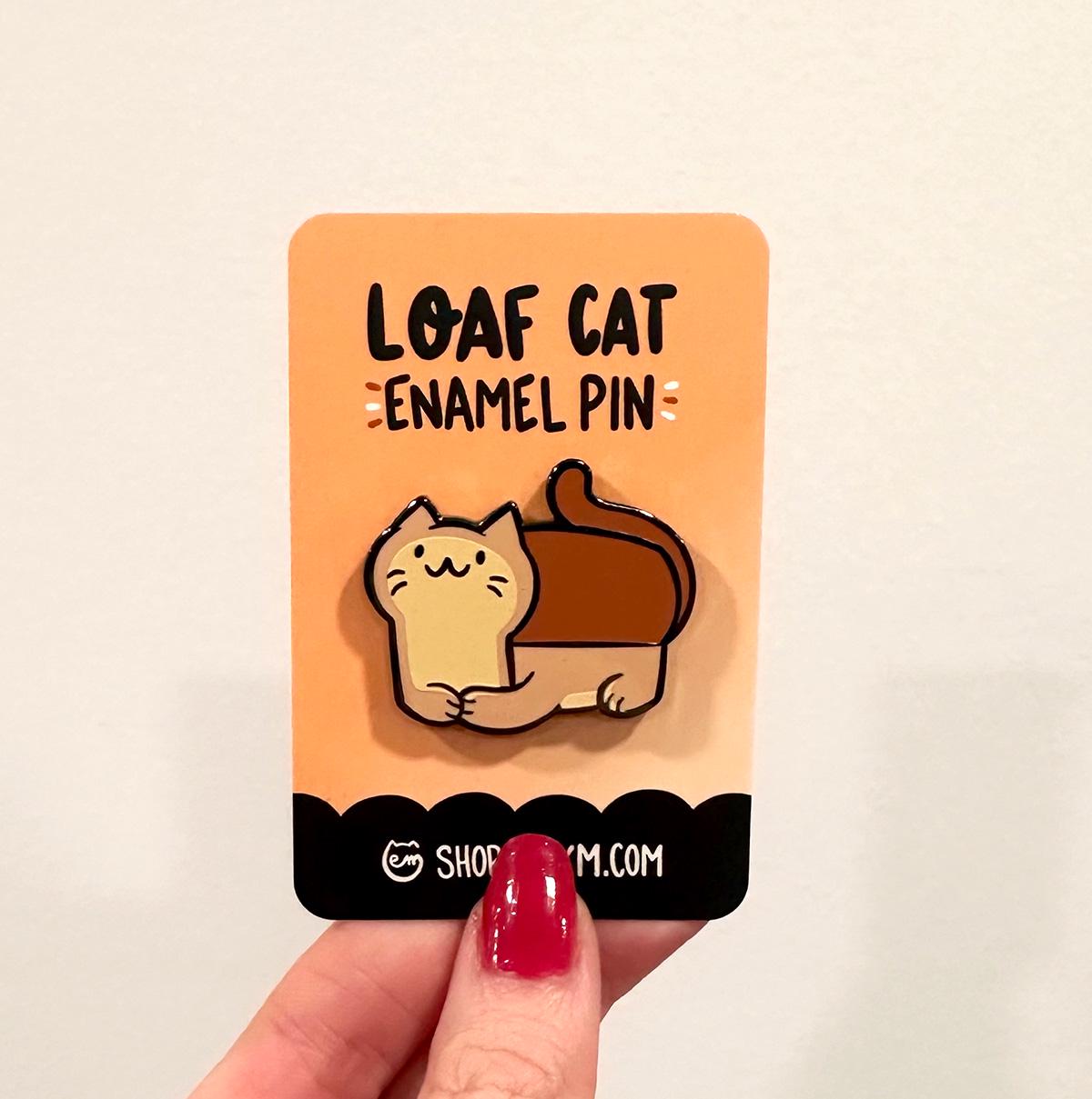 Bread Loaf Cat Enamel Pin