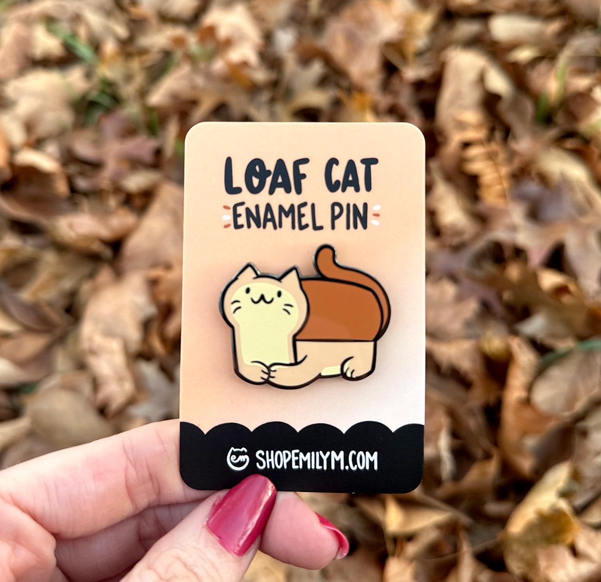 Bread Loaf Cat Enamel Pin