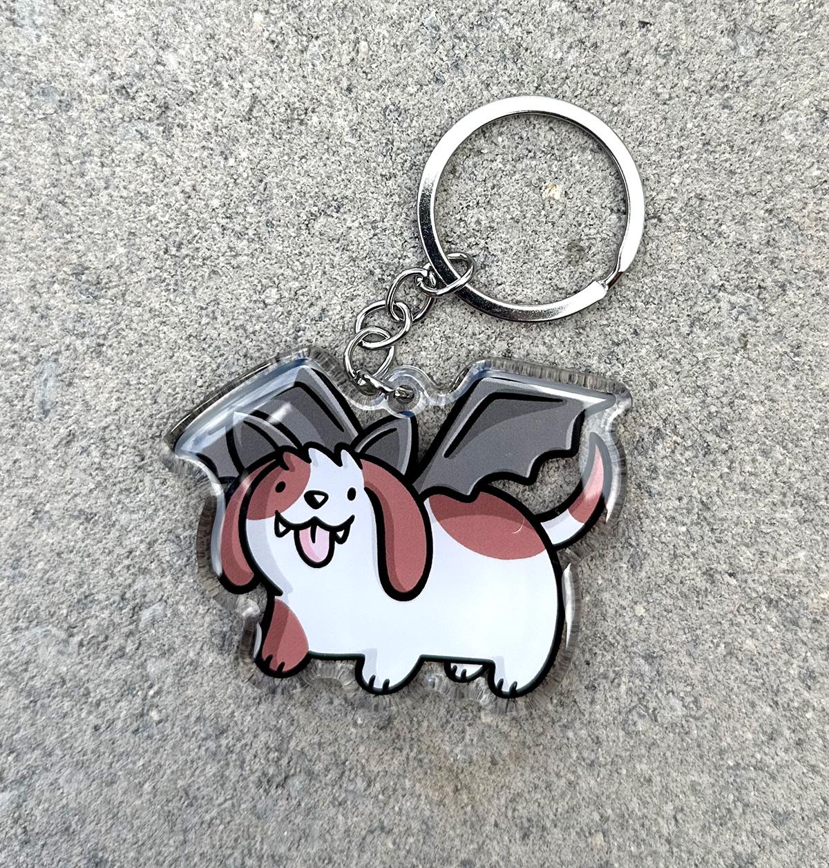 Bat Dog Keychain