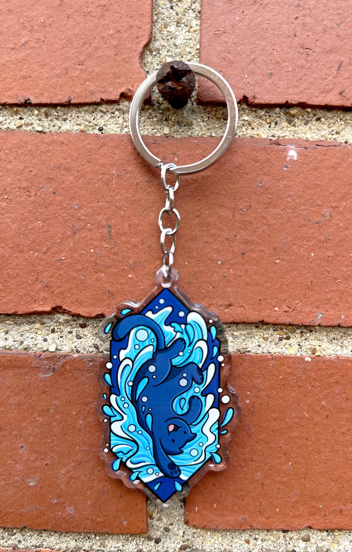 Water Cat Keychain