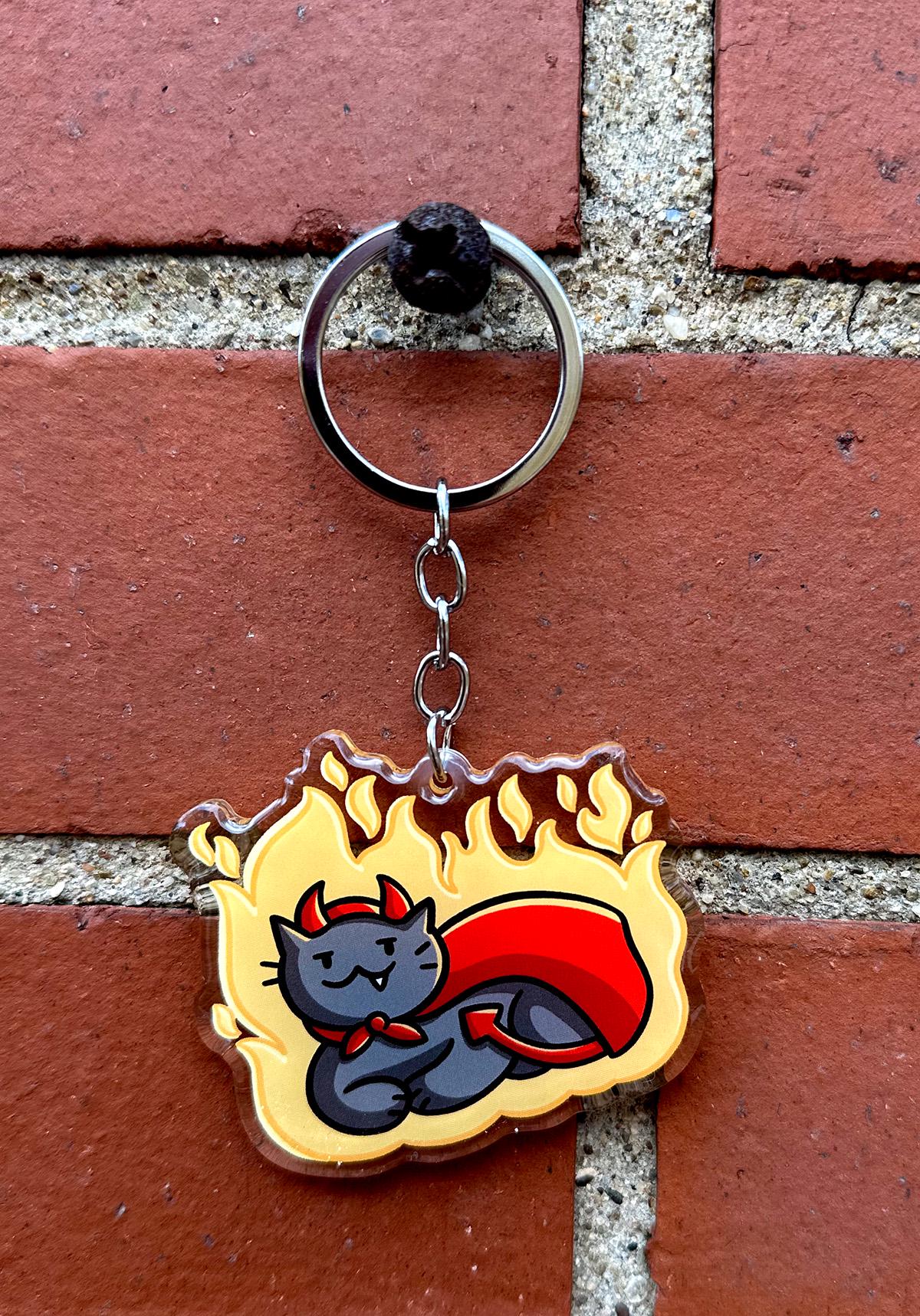 Devil Cat Keychain