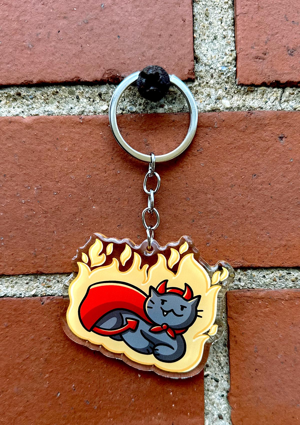 Devil Cat Keychain