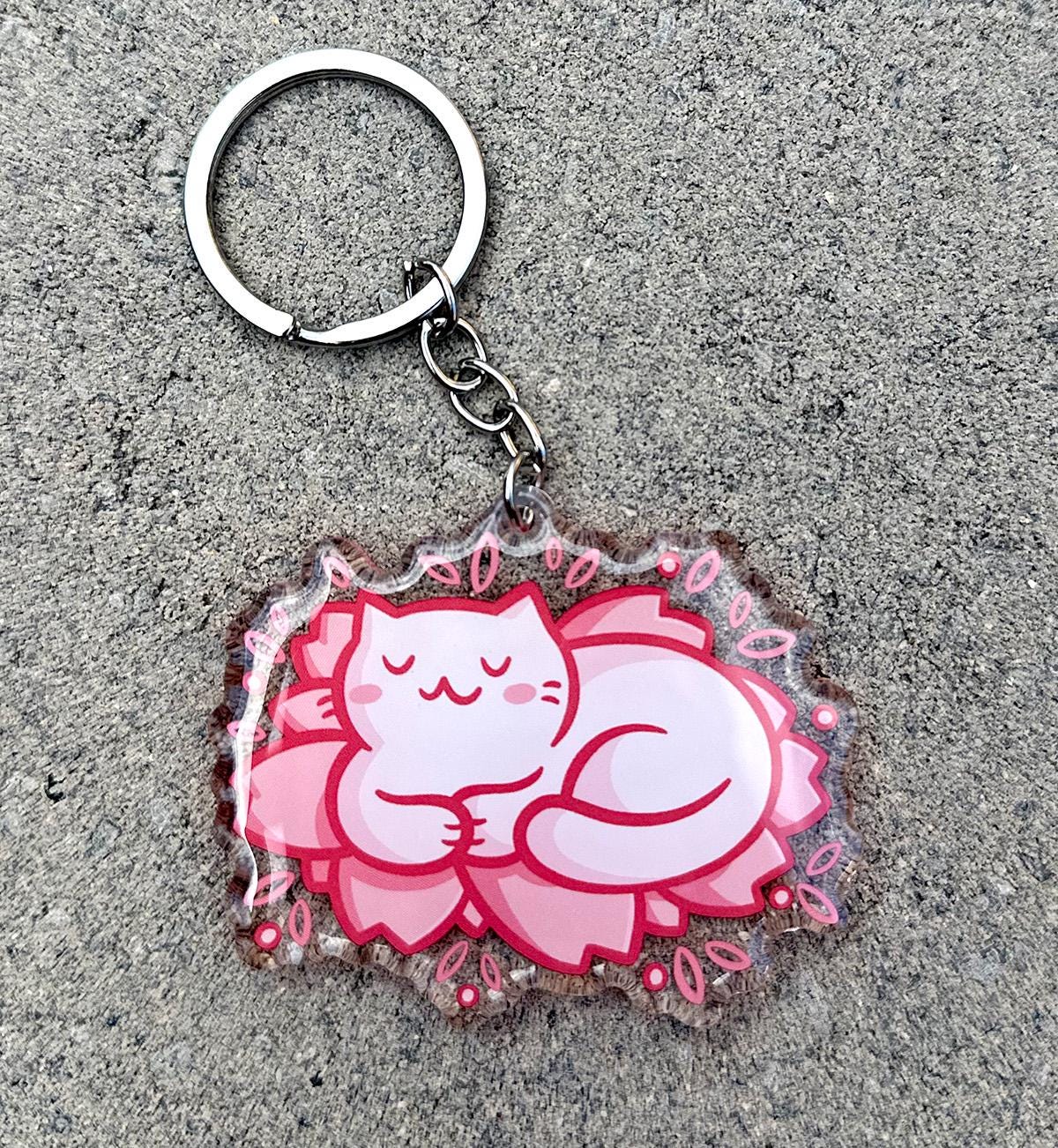 Sakura Cat Keychain