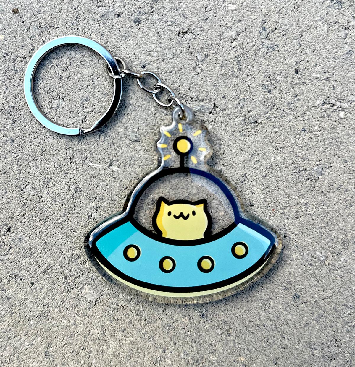 Space Cat Keychain