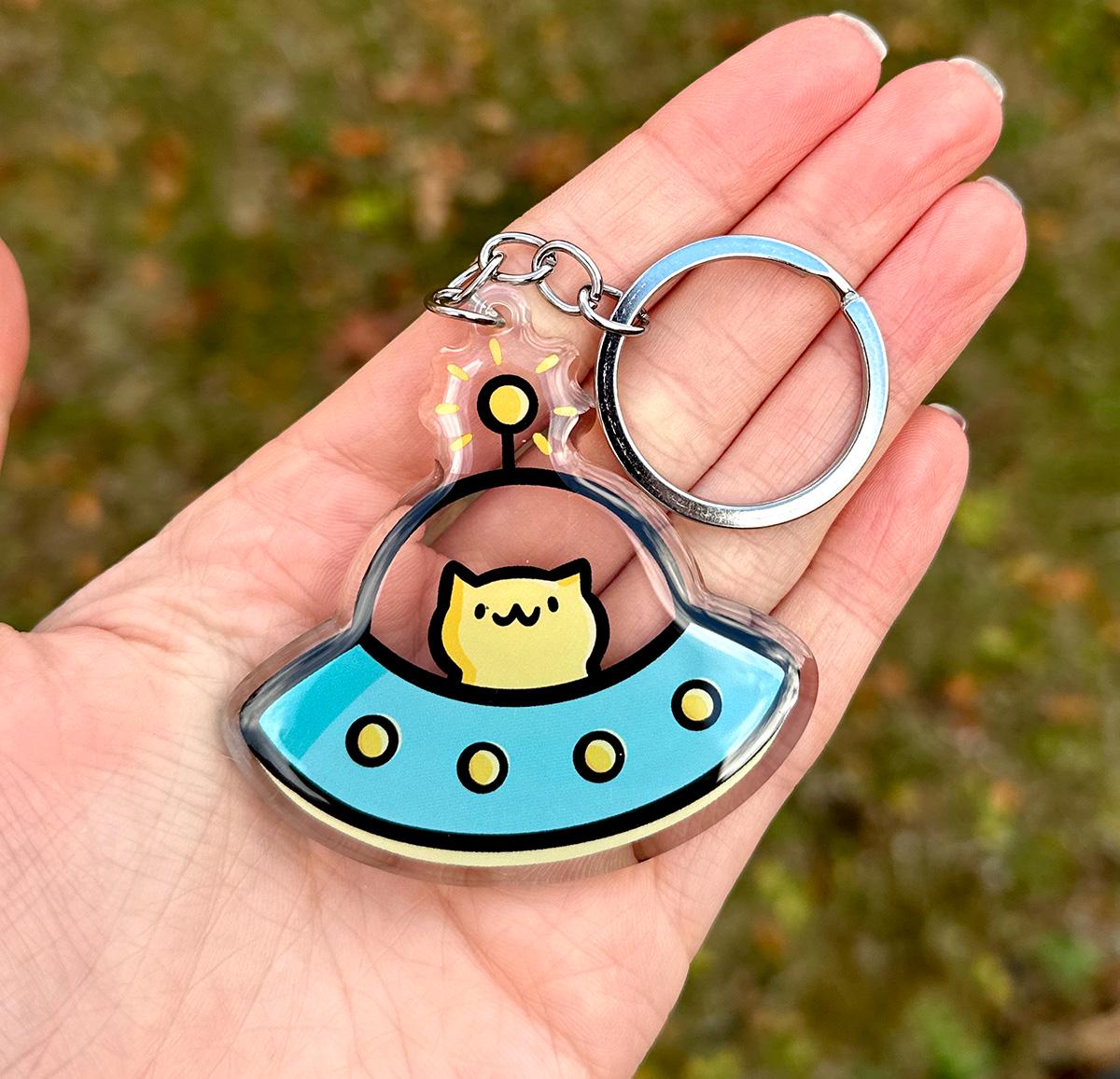 Space Cat Keychain