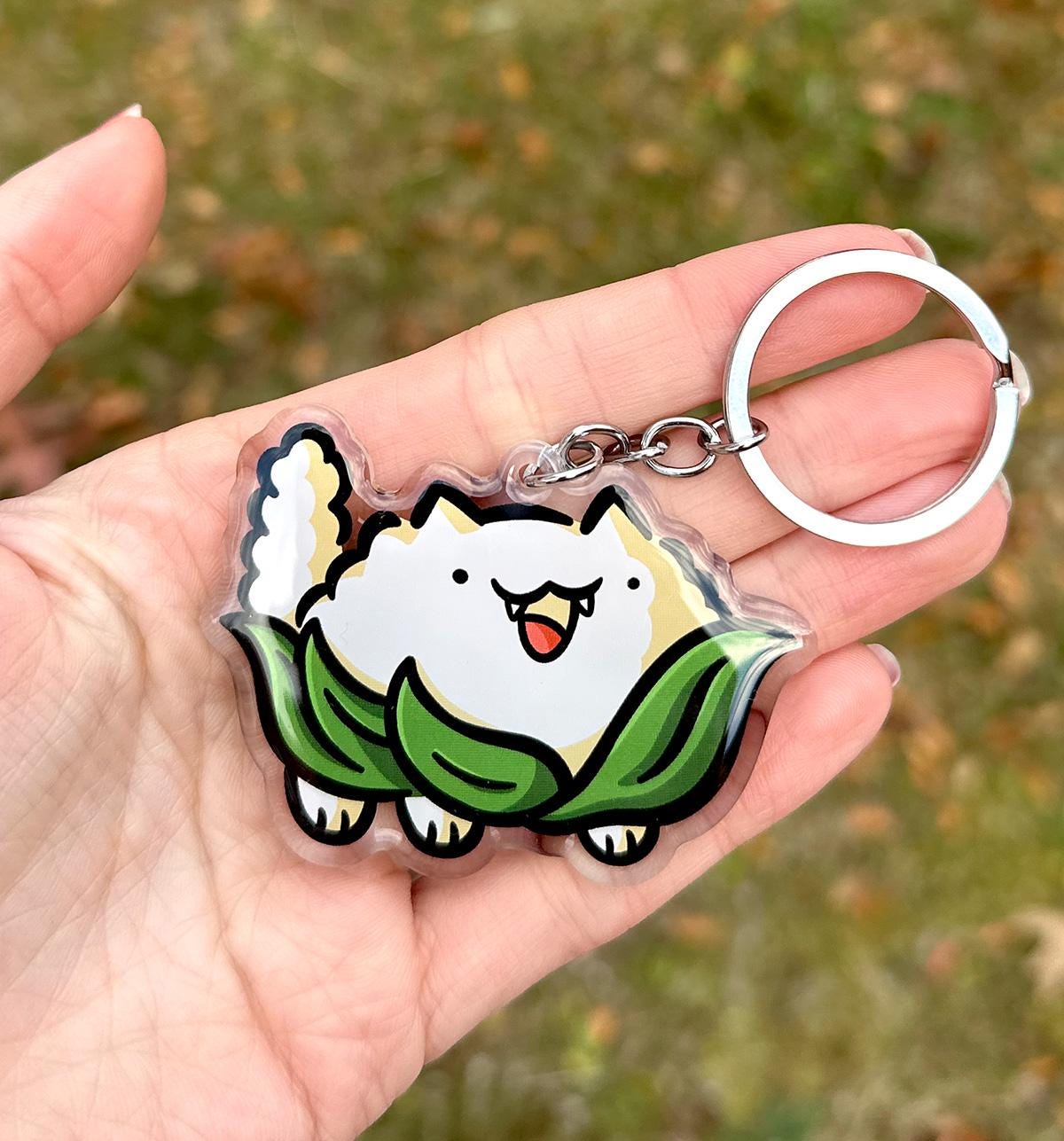 Cauliflower Cat Keychain