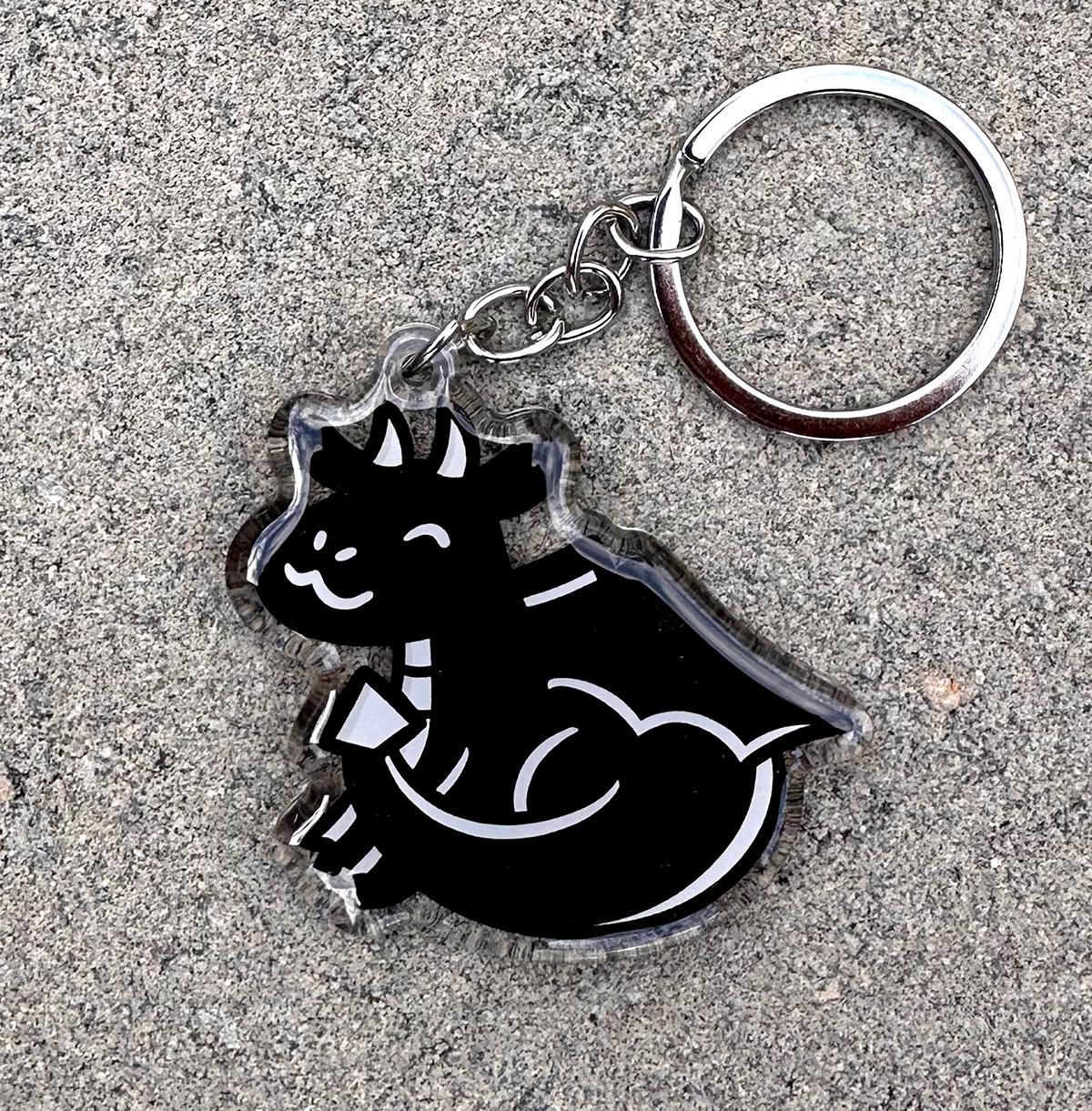 Black Dragon Keychain