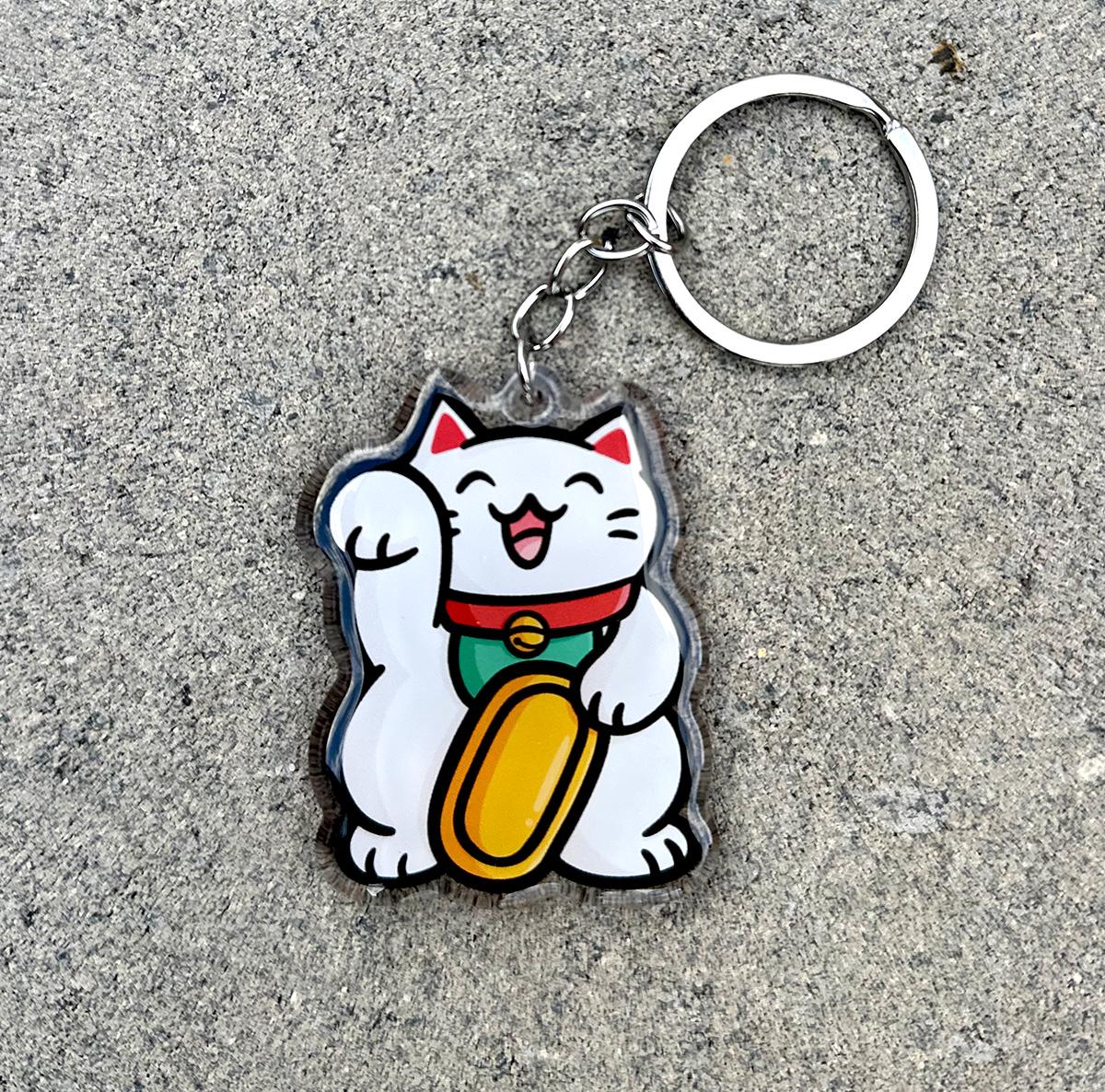 Lucky Cat Keychain