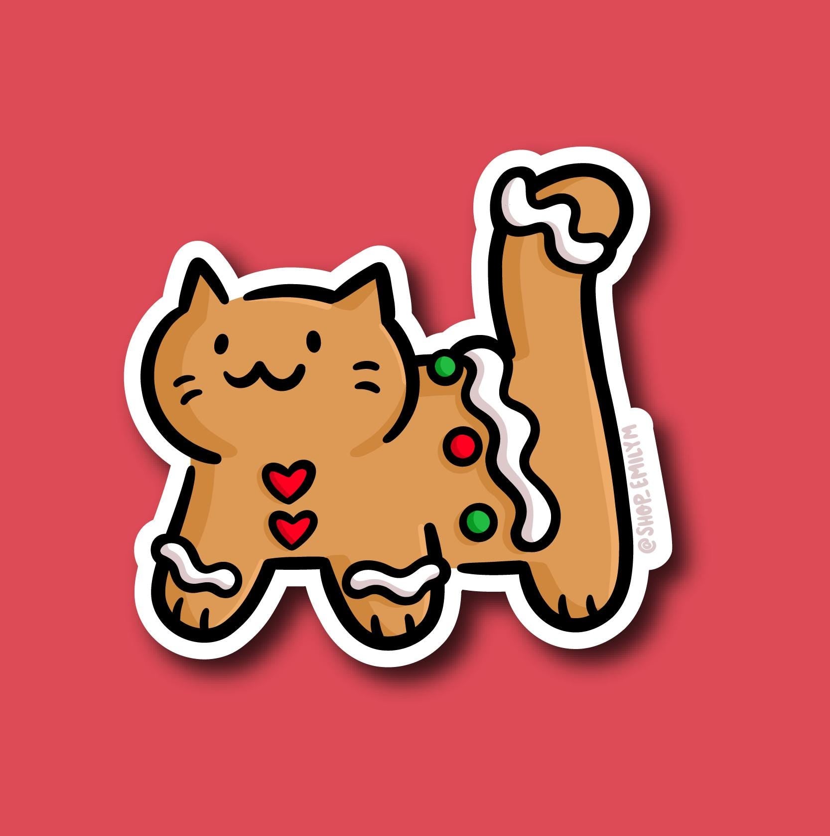 Gingerbread Cat Sticker