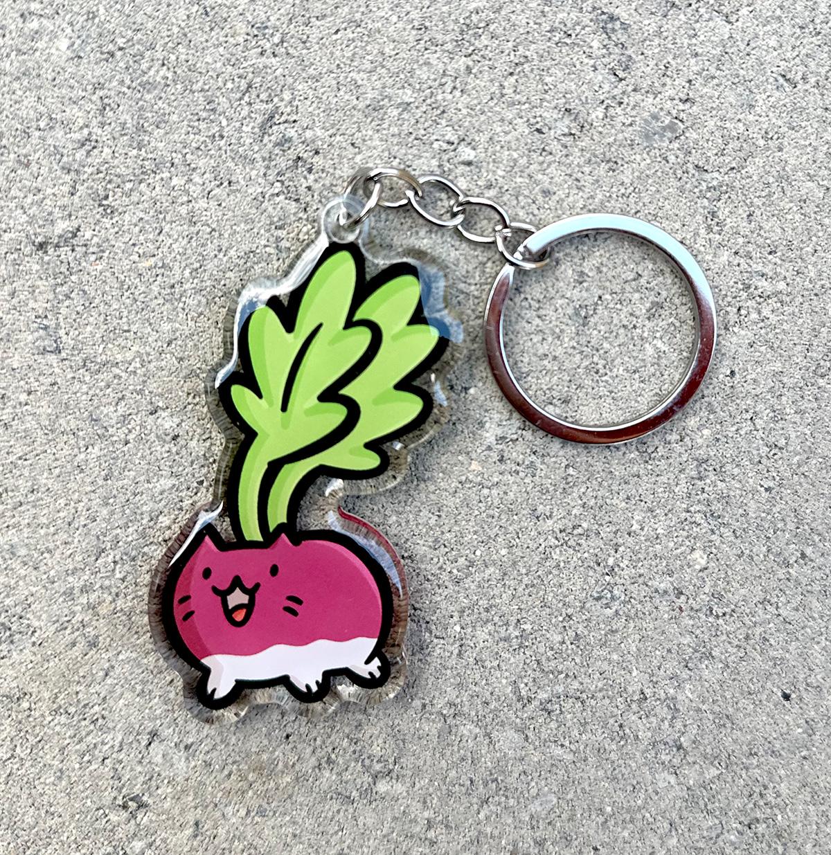 Turnip Cat keychain