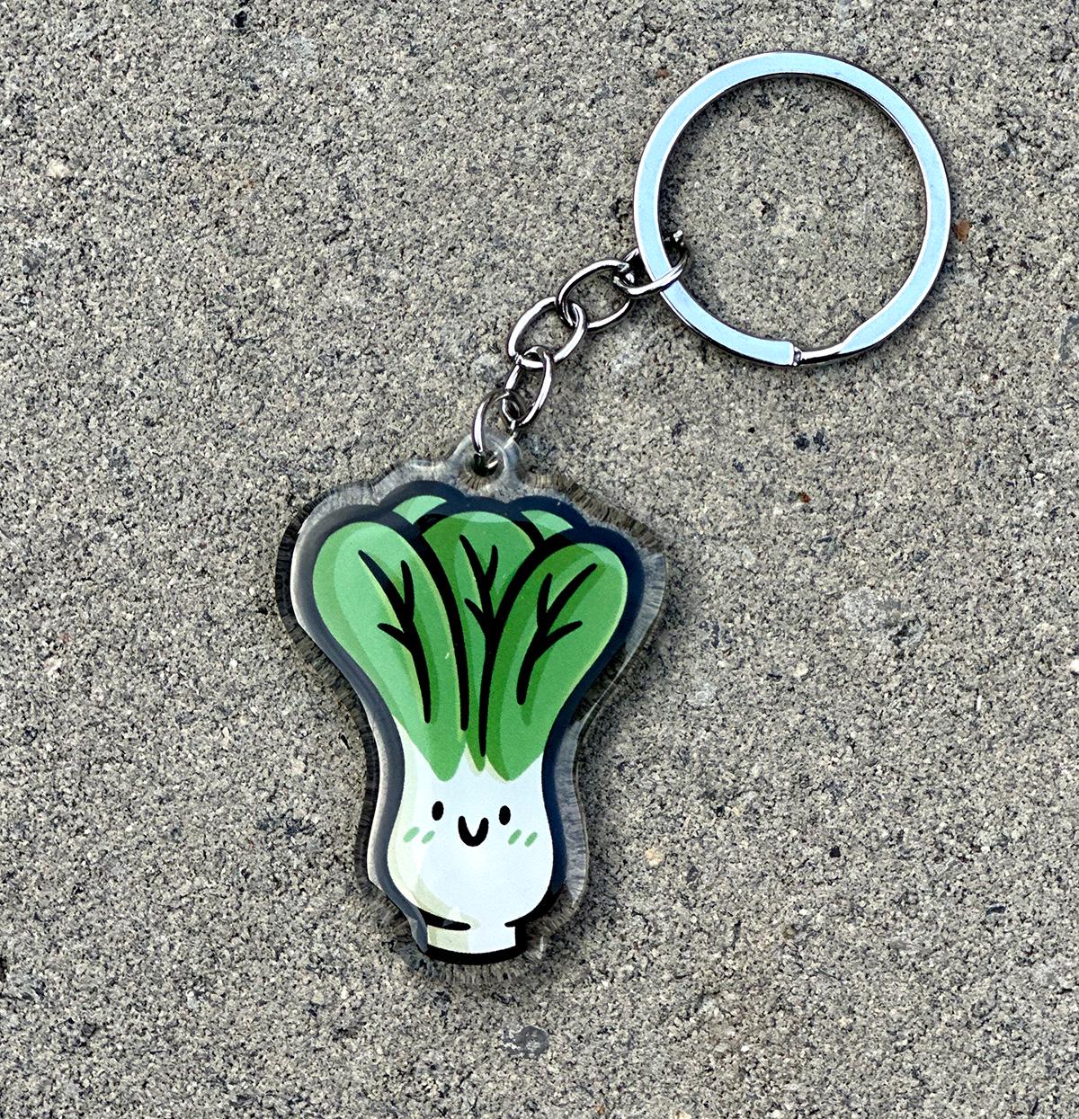 Bok Choy Keychain