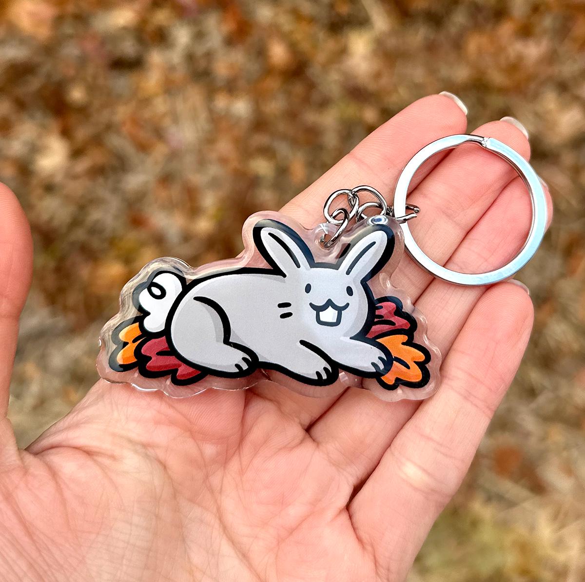 Fall Bunny Keychain