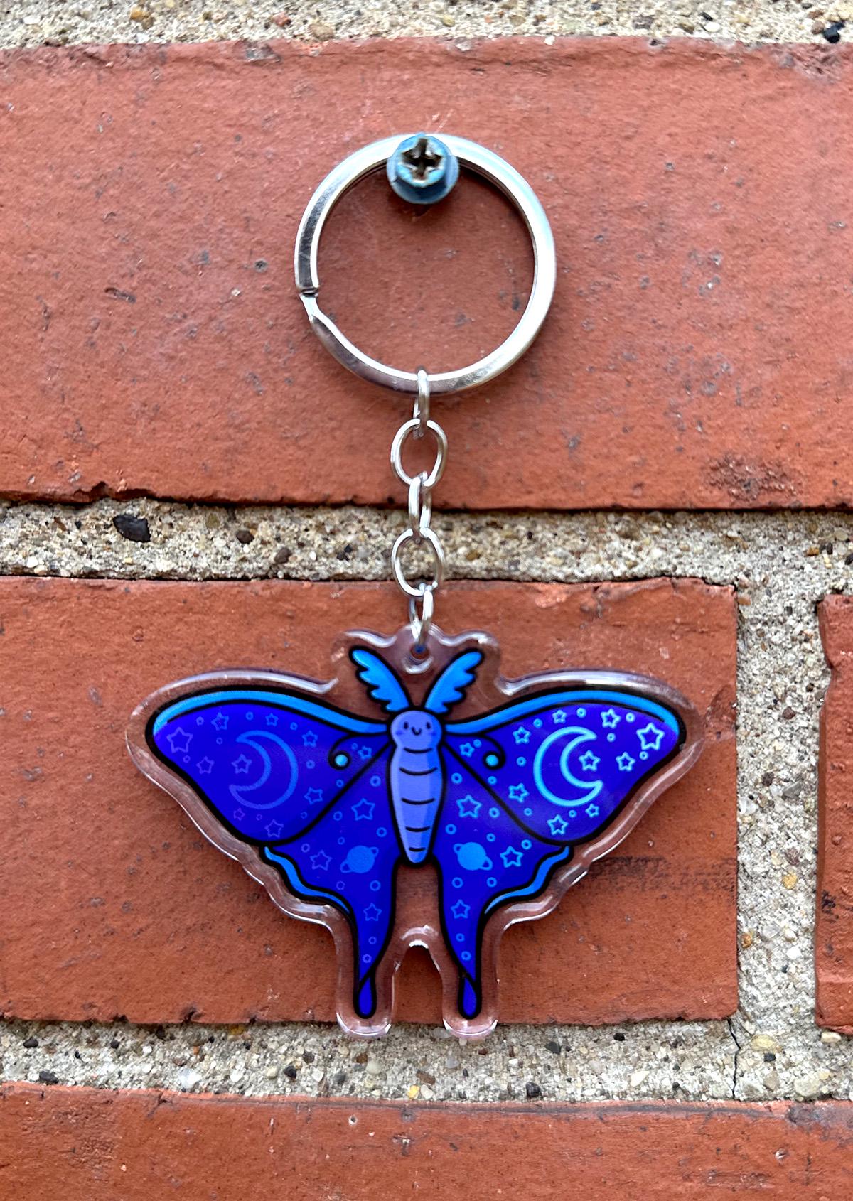 Lunar Moth Keychain