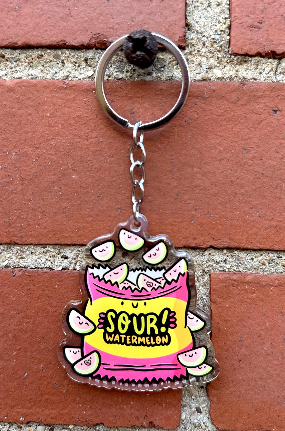 Sour Gummy Watermelon Keychain