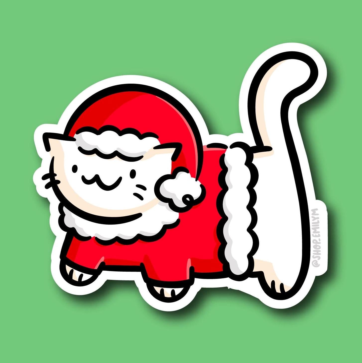 Santa Cat Sticker