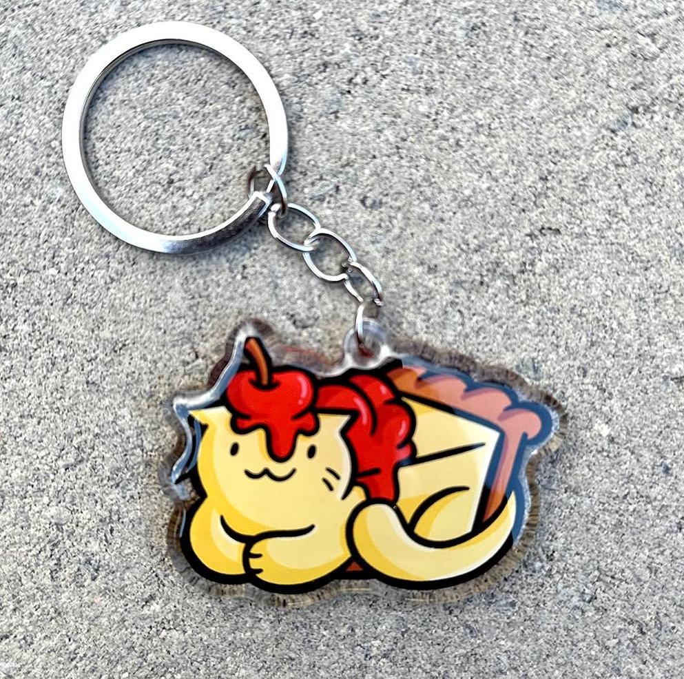 Cheesecake Cat Keychain