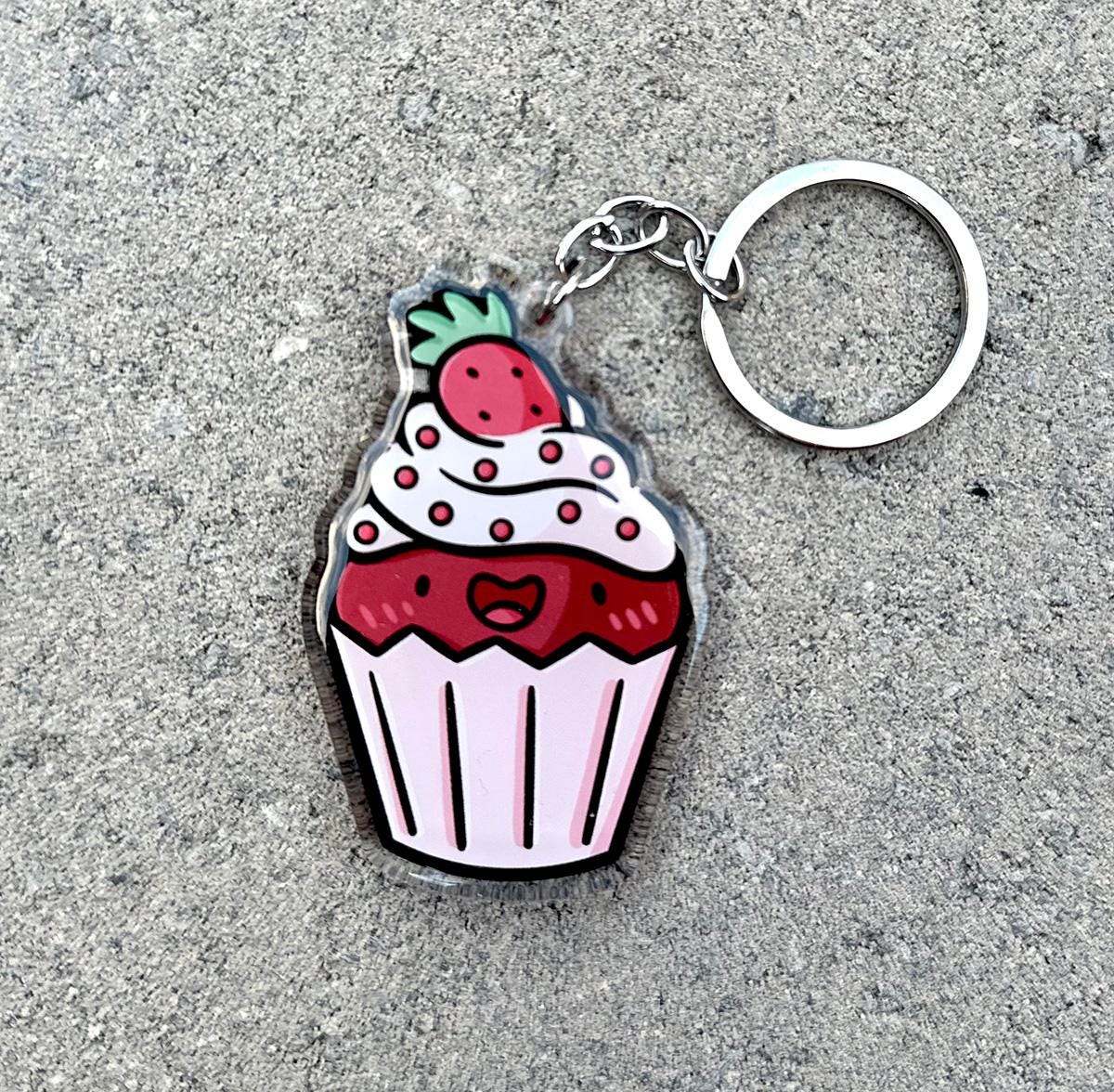 Red Velvet Cupcake Keychain