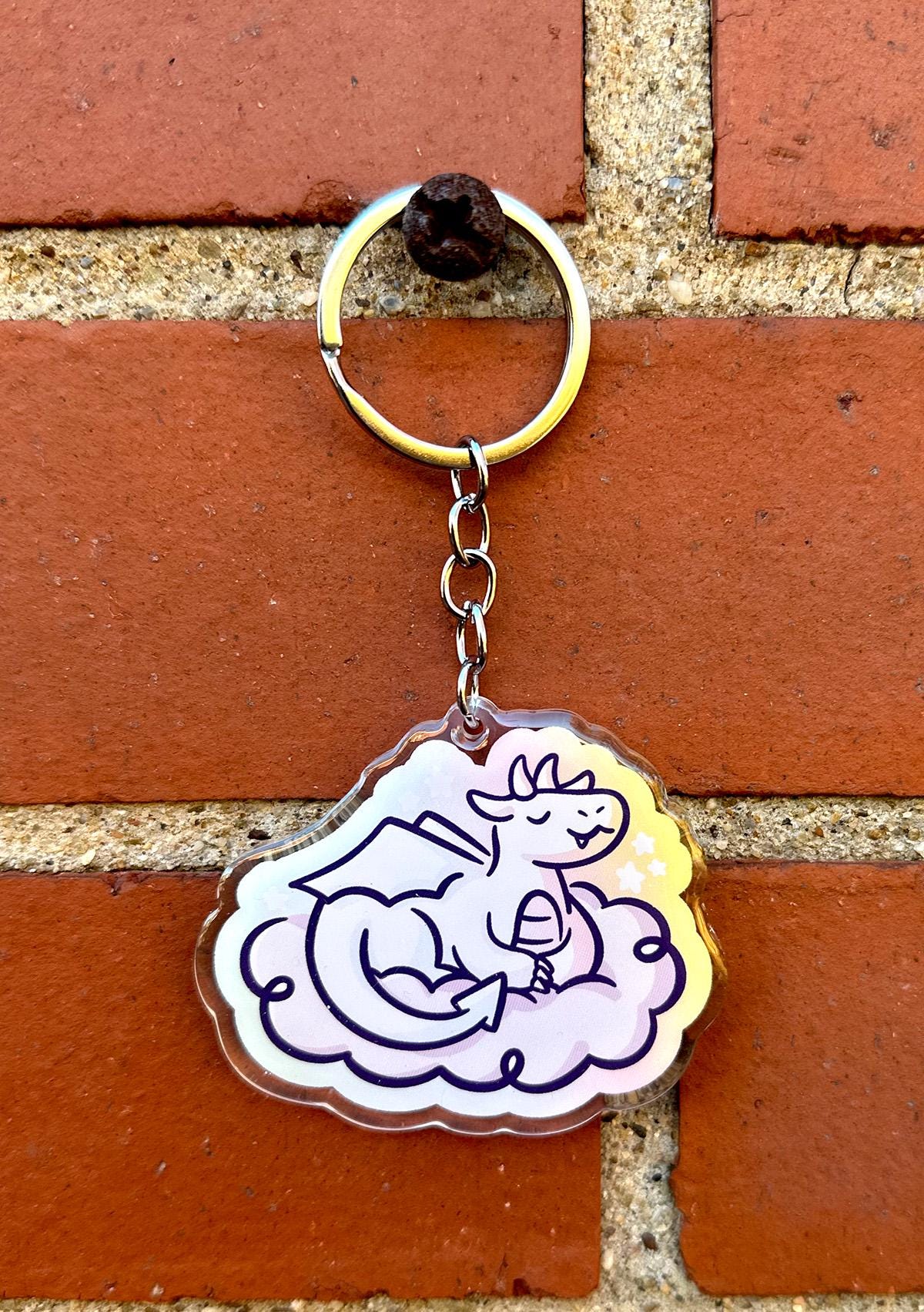 White Dragon Keychain