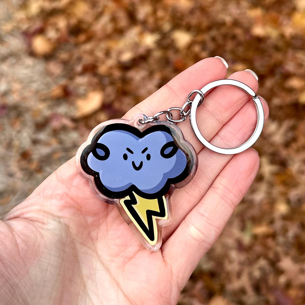 Storm Cloud Keychain