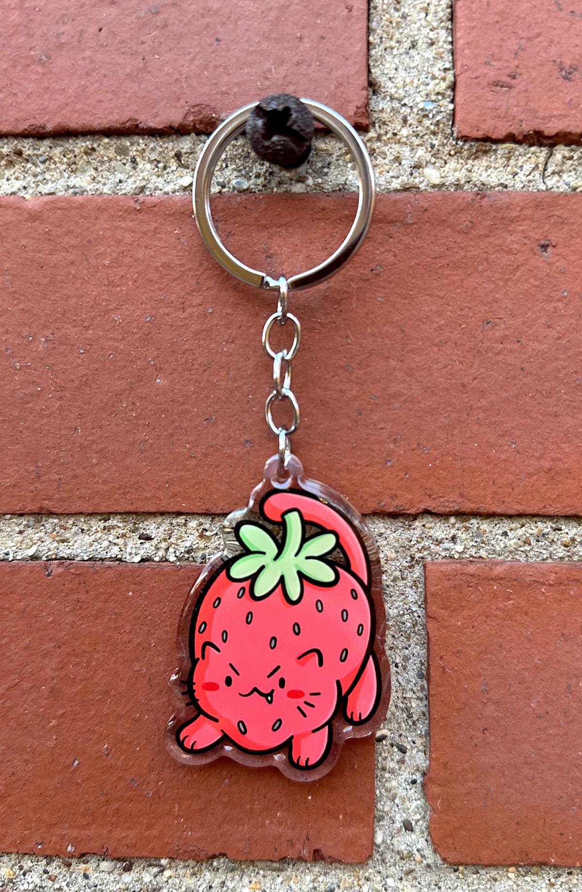 Strawberry Cat Keychain