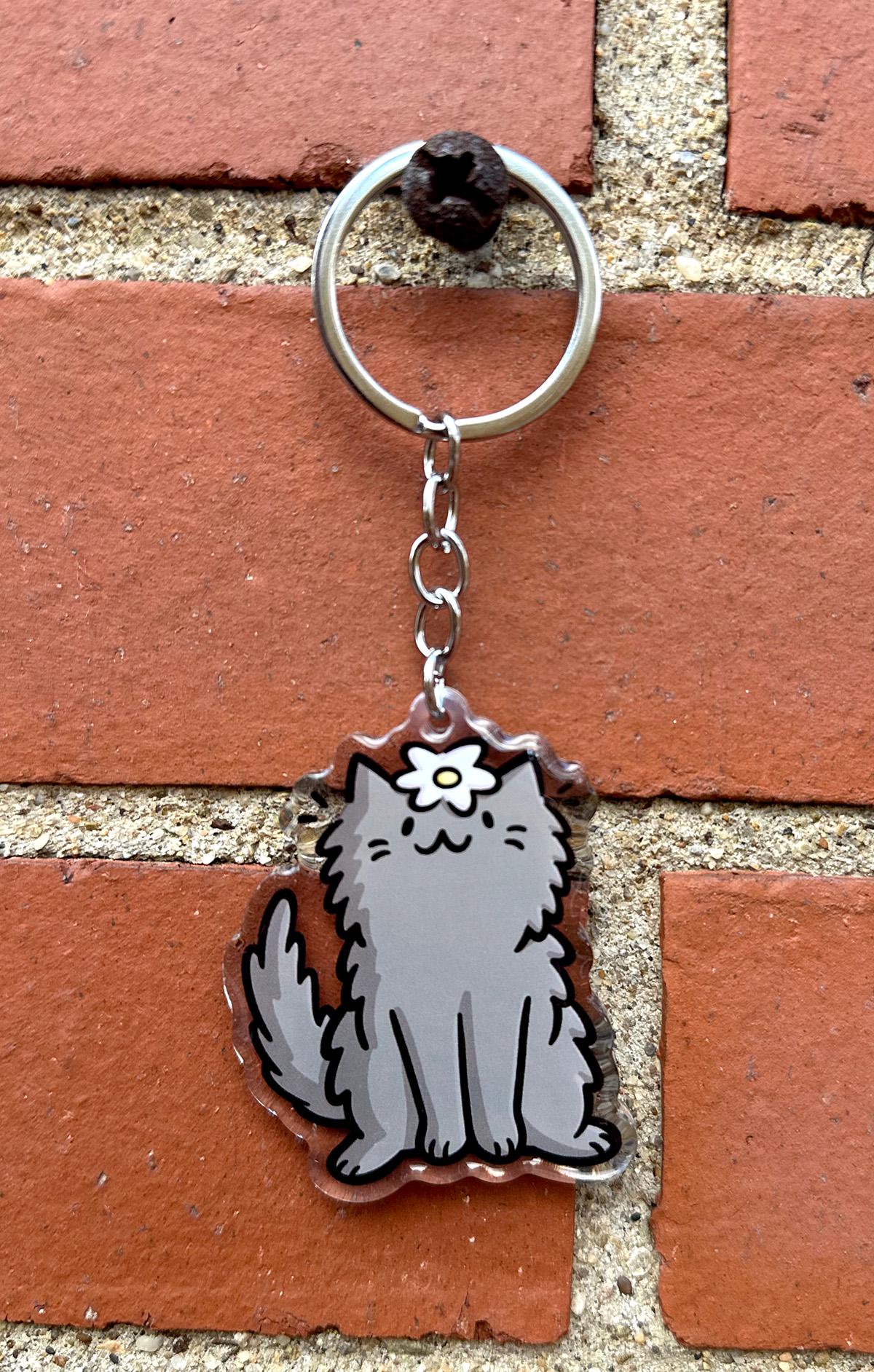 Daisy Head Cat Keychain