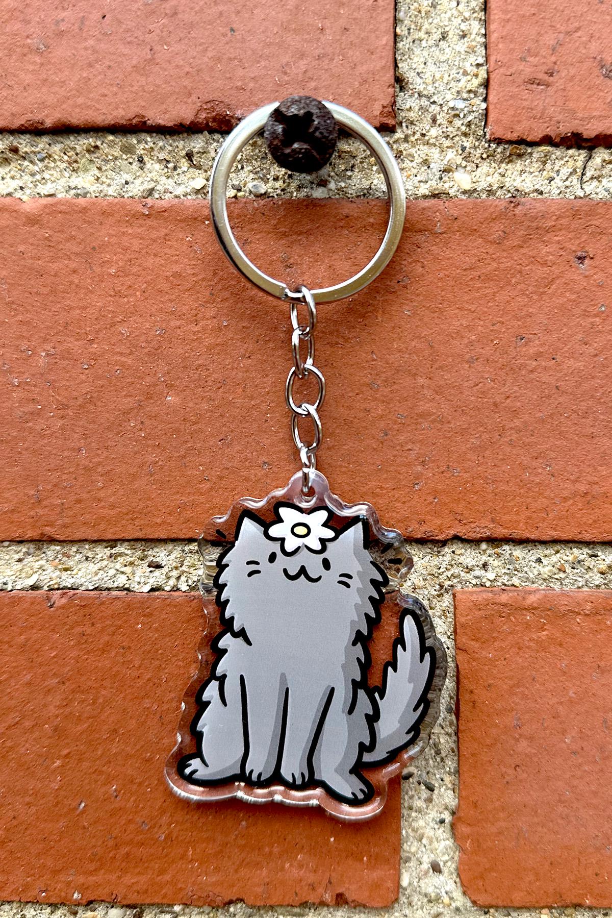 Daisy Head Cat Keychain