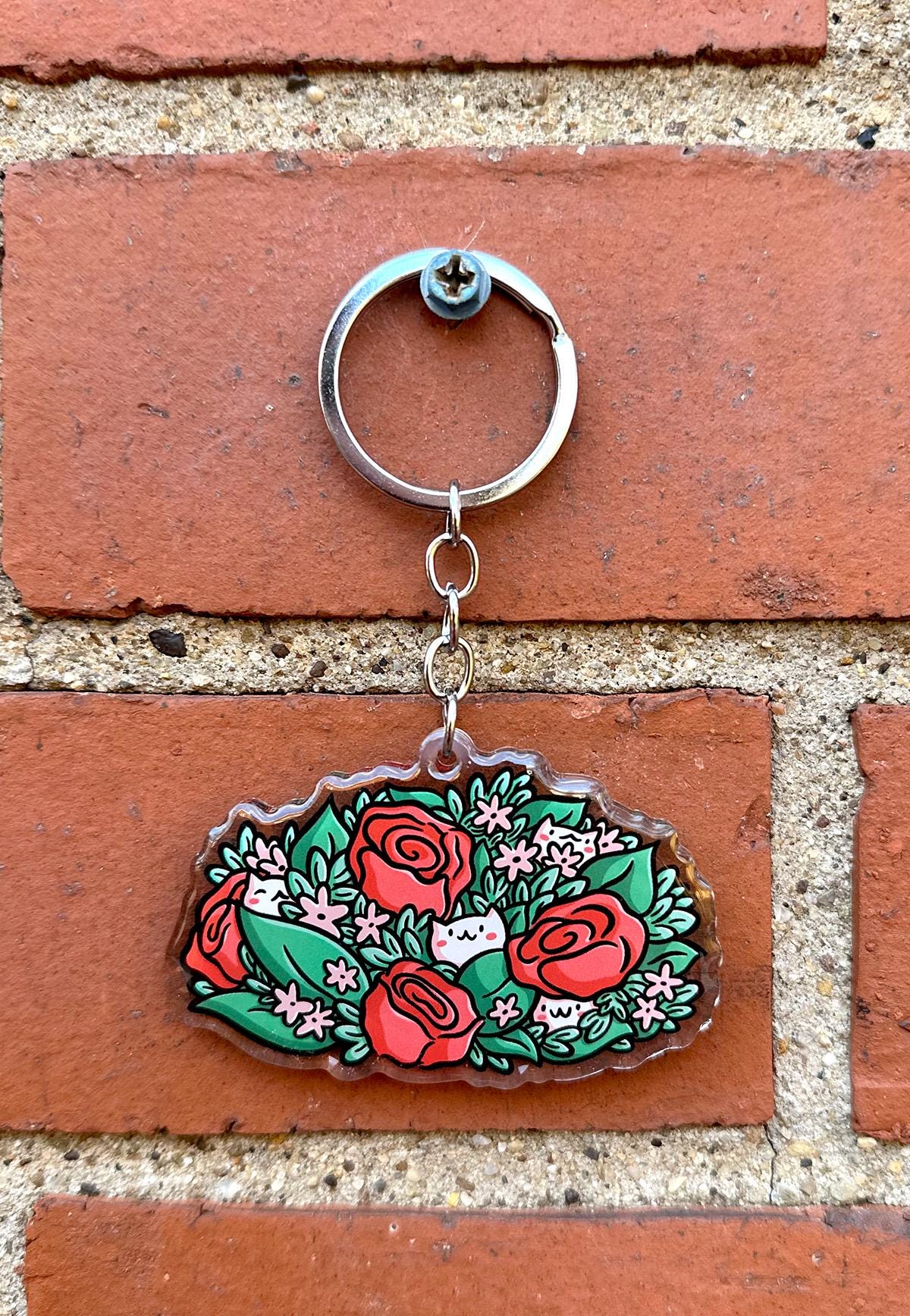 Rose Cats Keychain