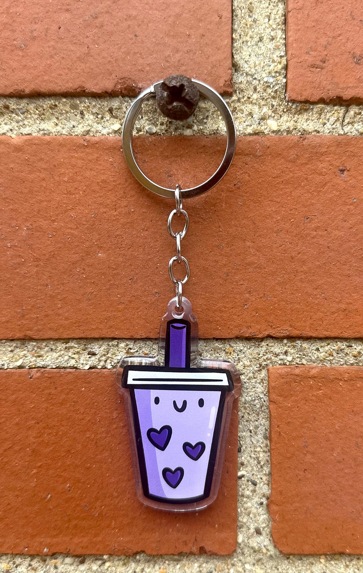 Bubble Tea Keychain (Taro)