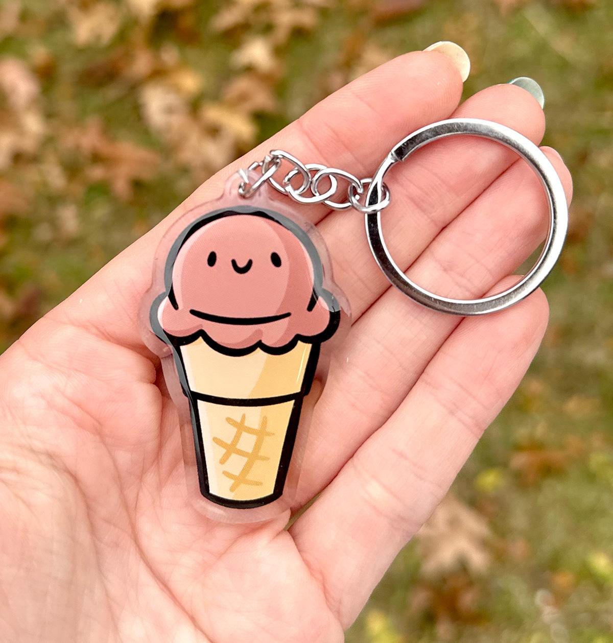 Ice Cream Cone Keychain (Chocolate)