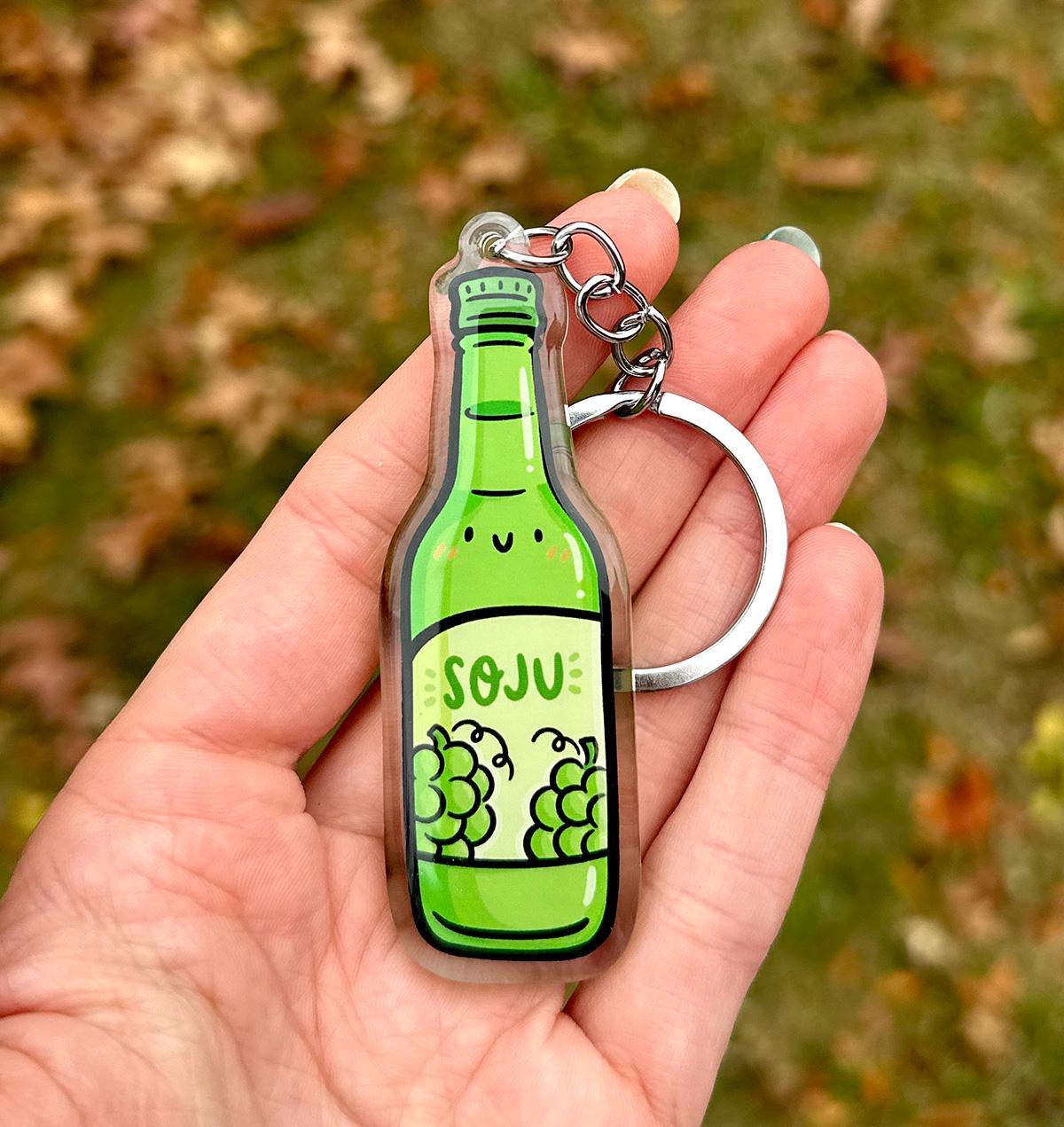 Soju Keychain (Grape)