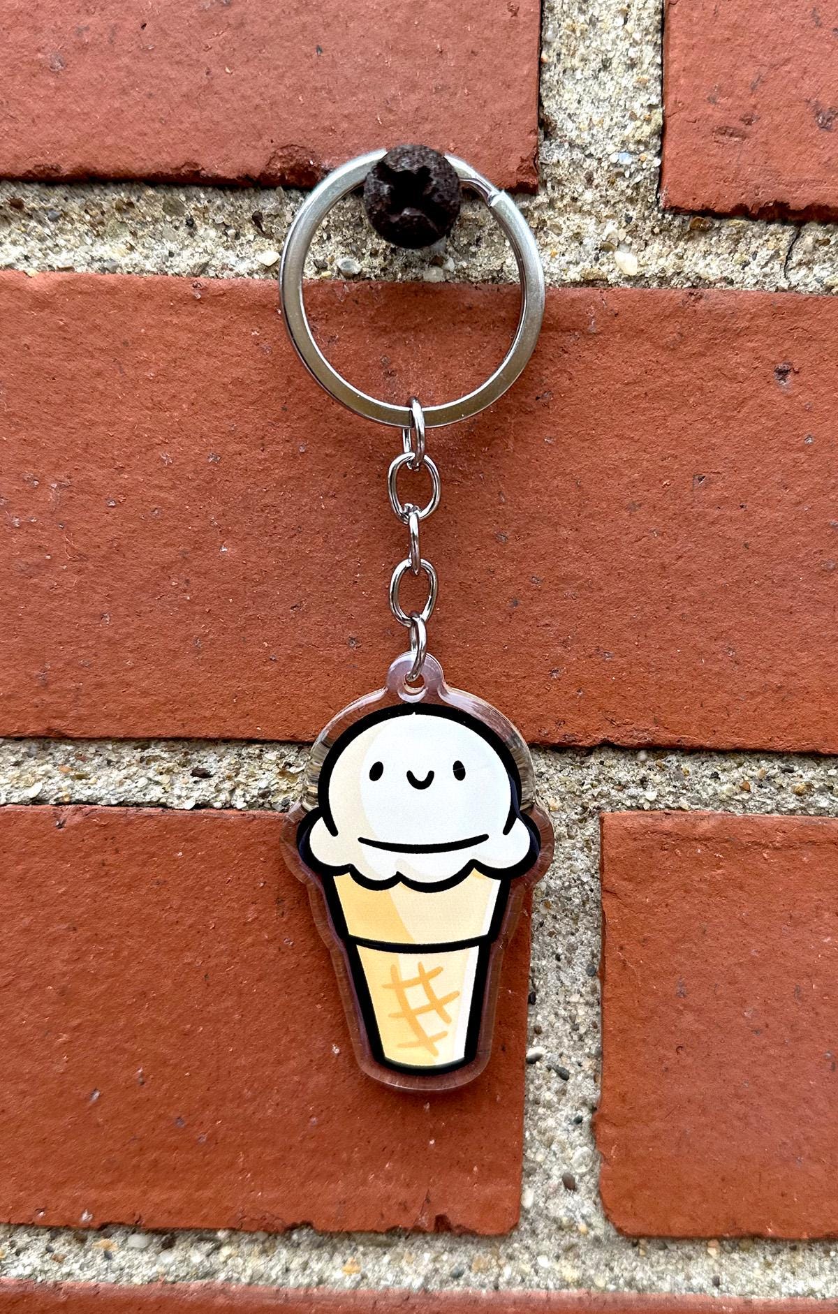 Ice Cream Cone Keychain (Vanilla)