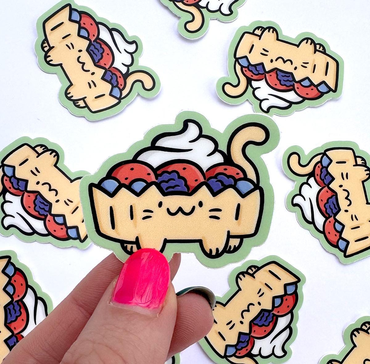 Fruit Tart Cat Mini Sticker