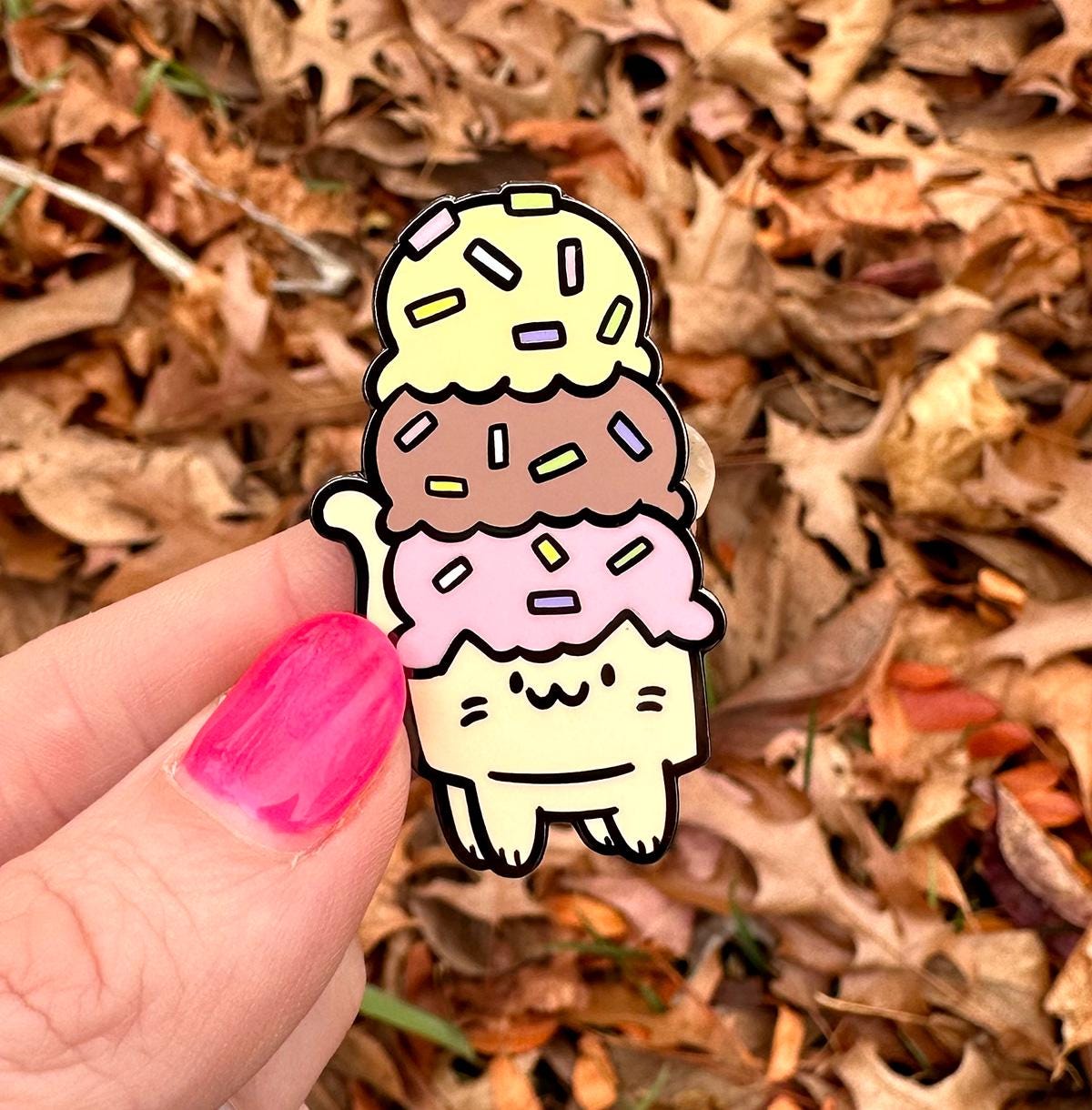 Ice Cream Cat Enamel Pin