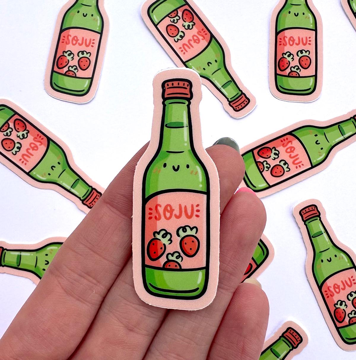 Soju Mini Sticker (Strawberry)