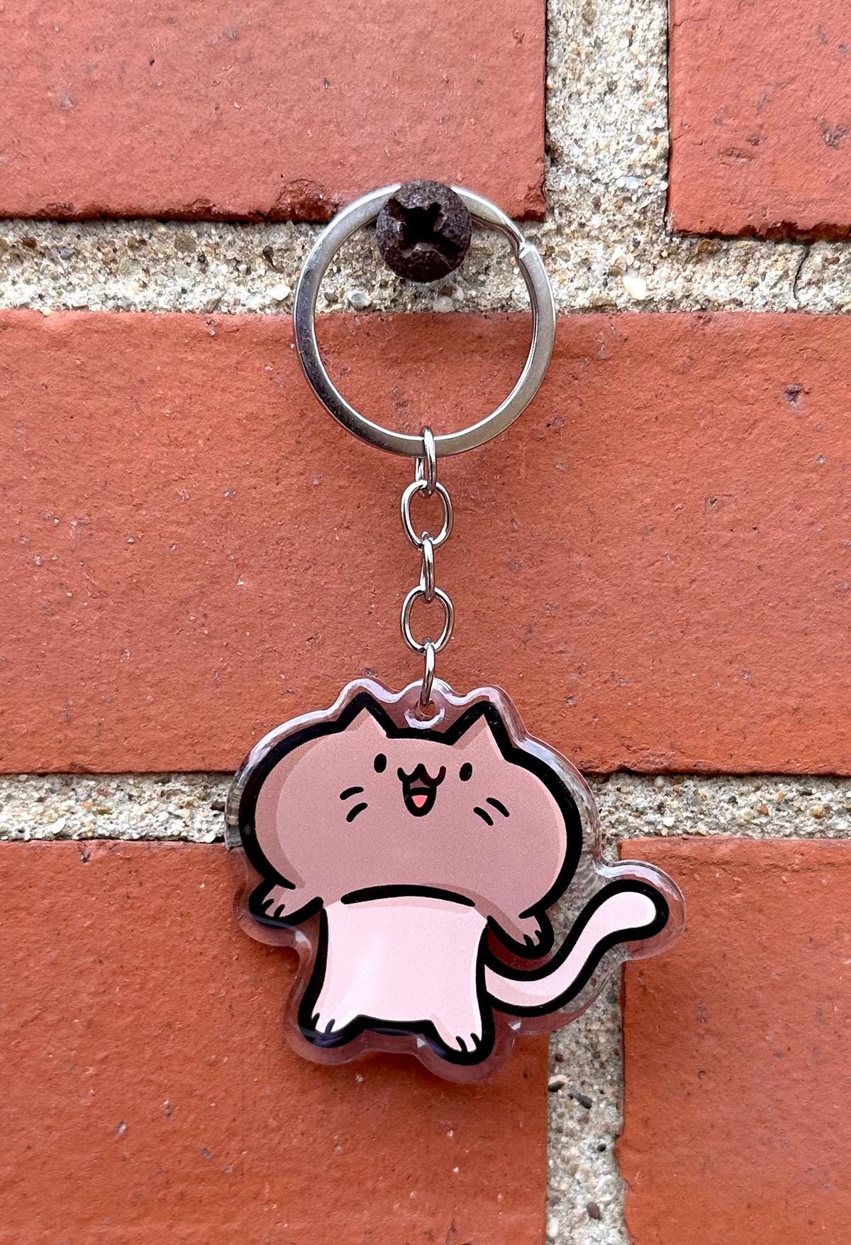 Mushroom Cat Keychain