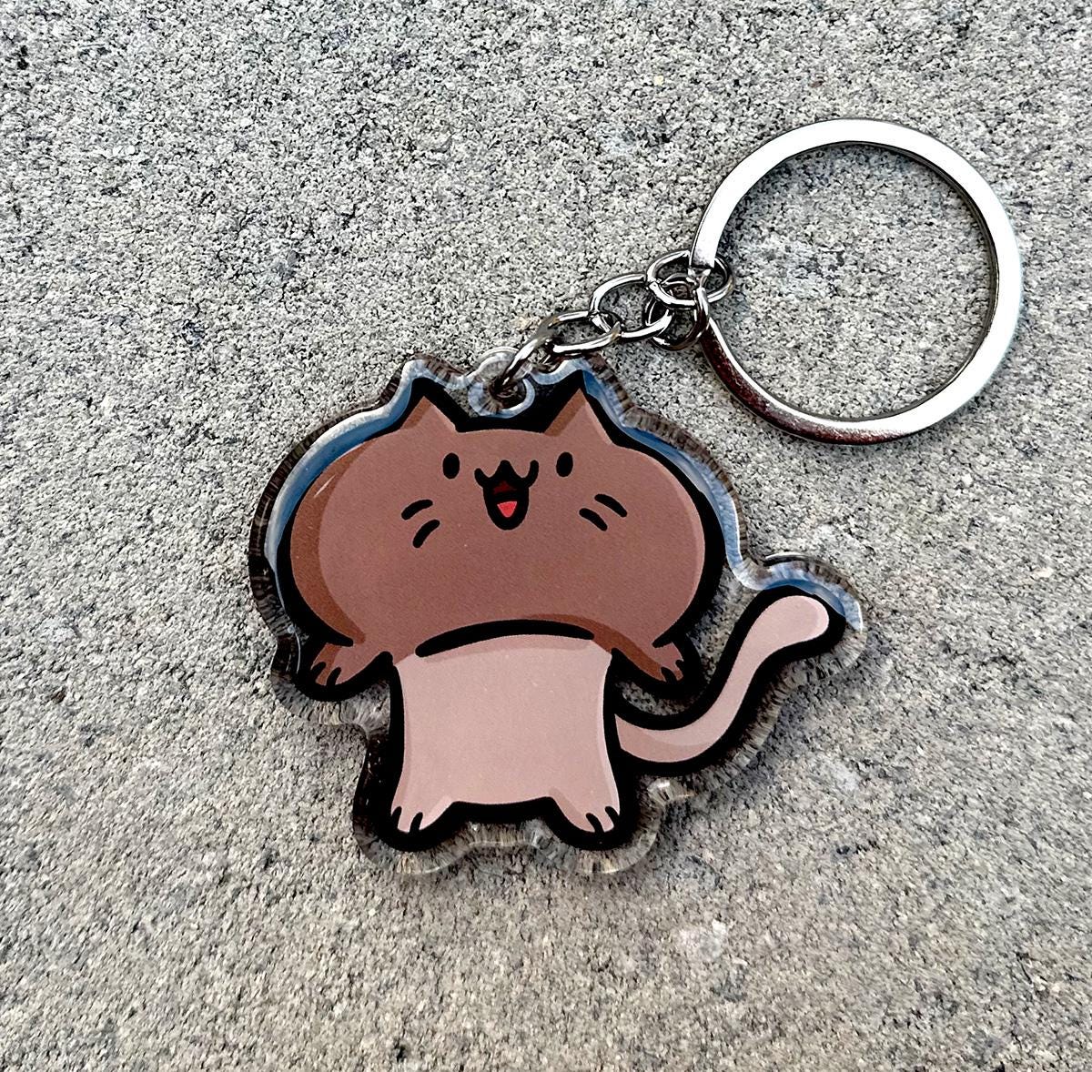 Mushroom Cat Keychain