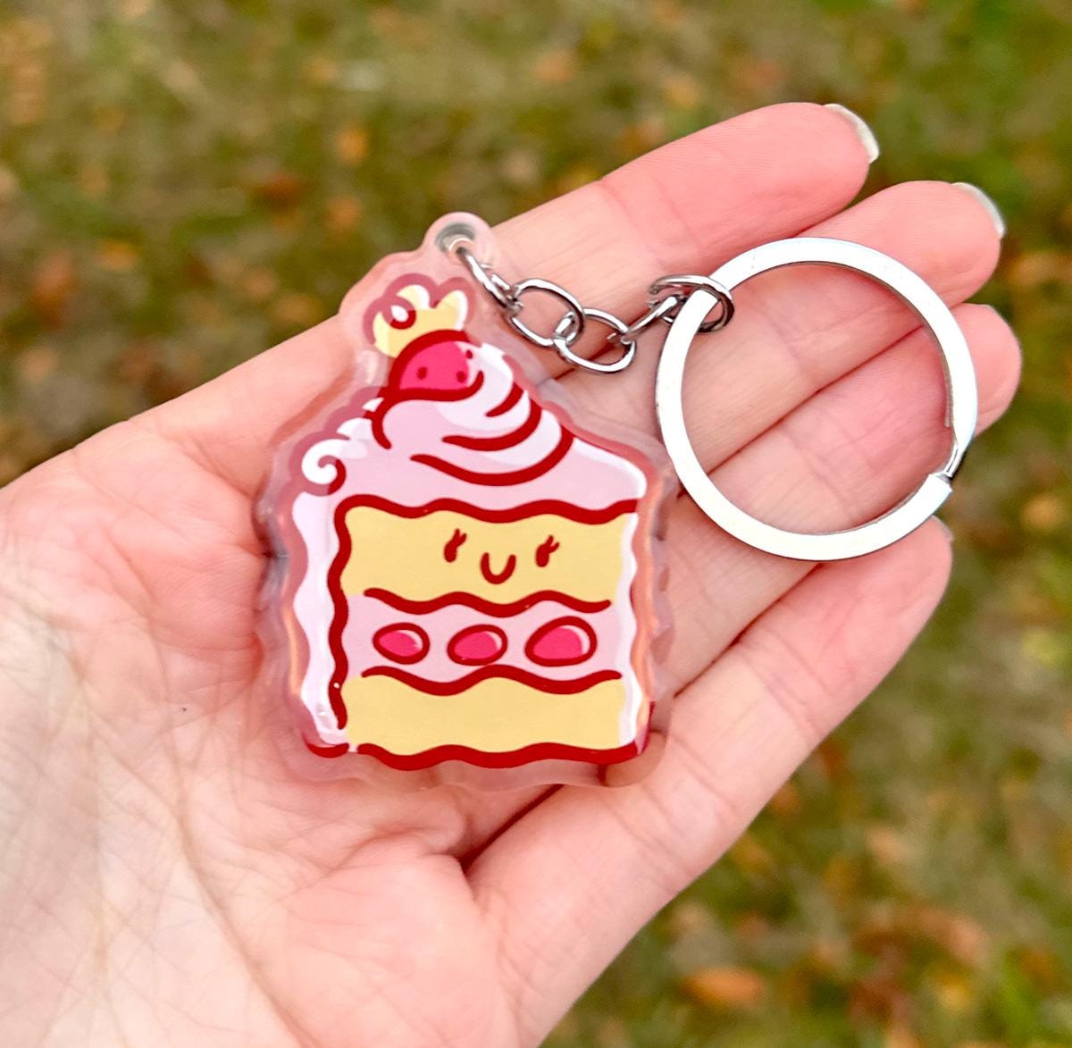 Strawberry Cake Keychain