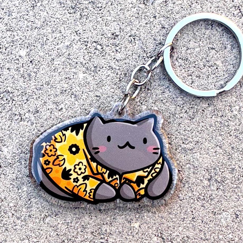 Pittsburgh Hawaiian Shirt Cat Keychain