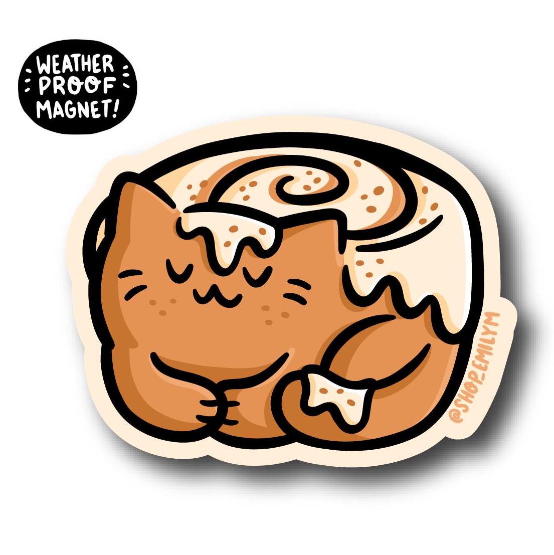 Cinnamon Roll Cat Magnet