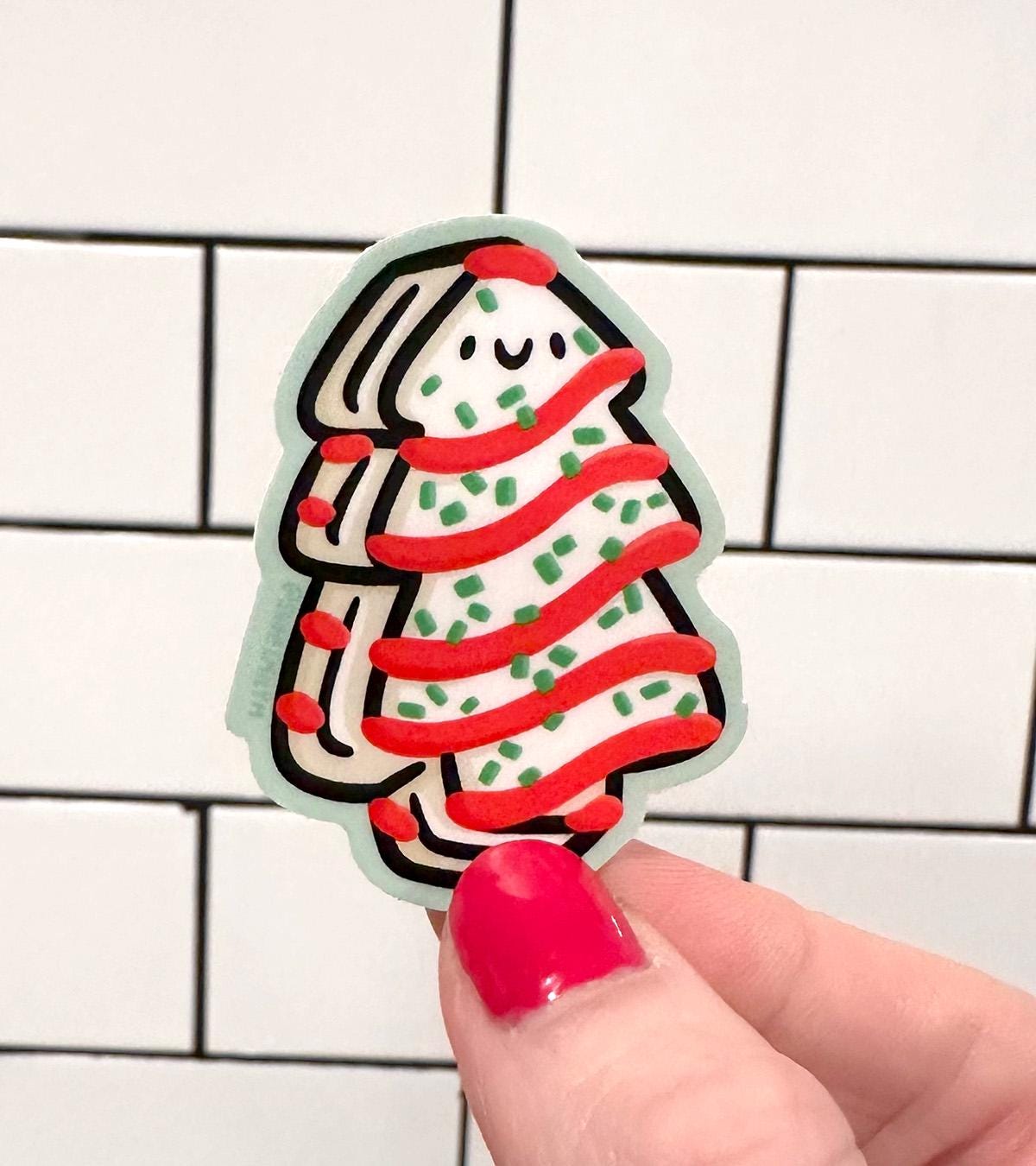 Christmas Tree Cake Mini Sticker