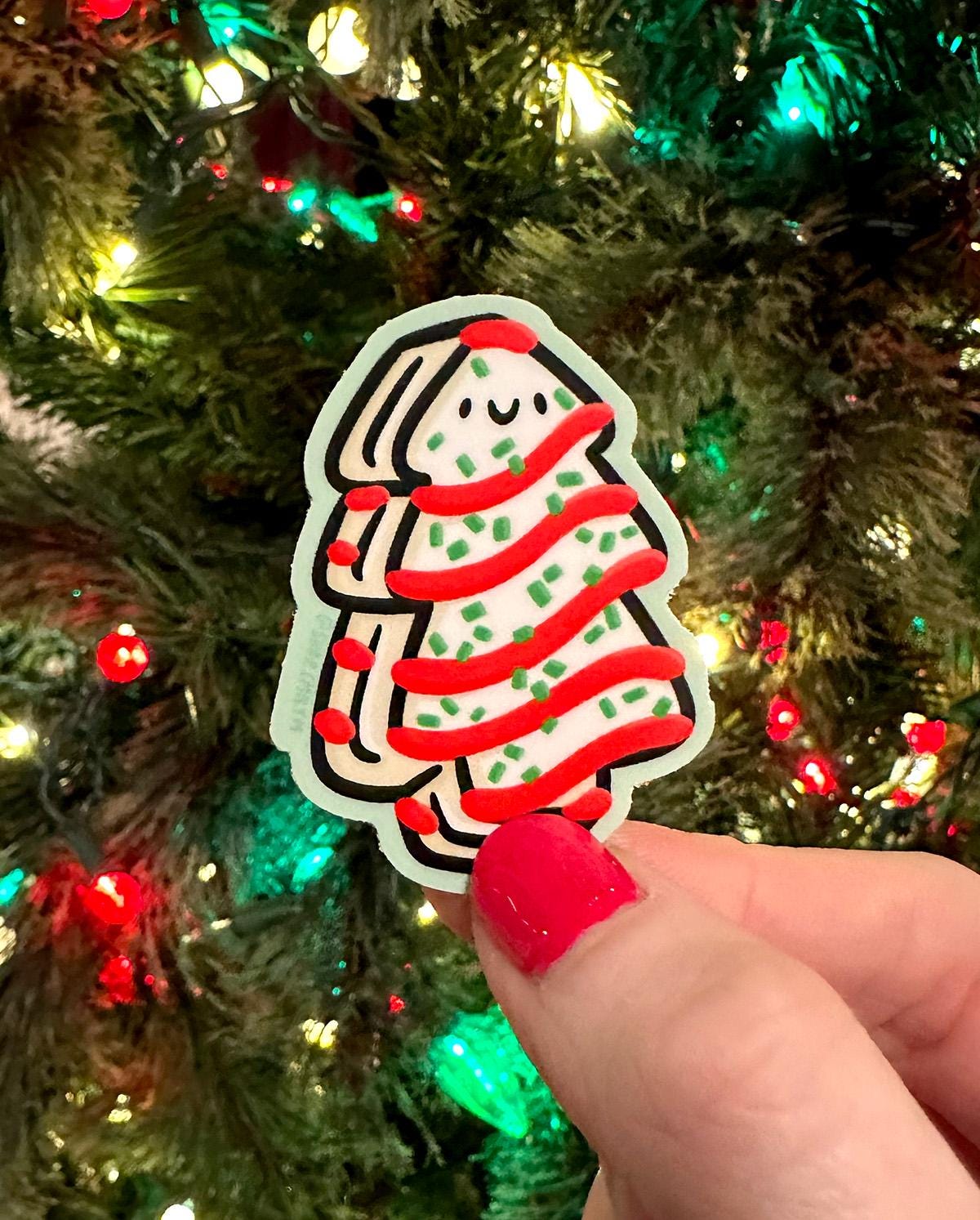 Christmas Tree Cake Mini Sticker