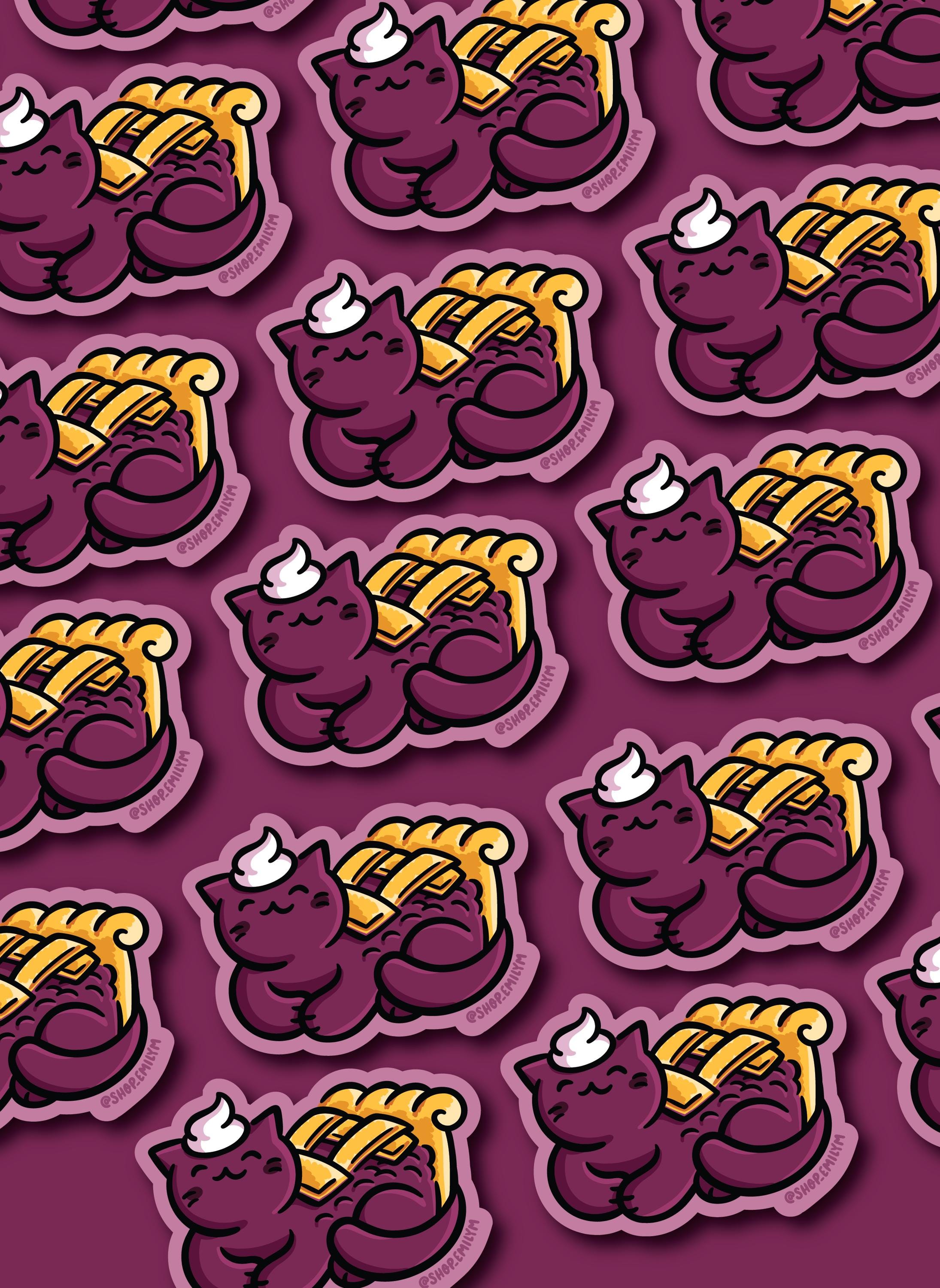 Blueberry Pie Cat Sticker