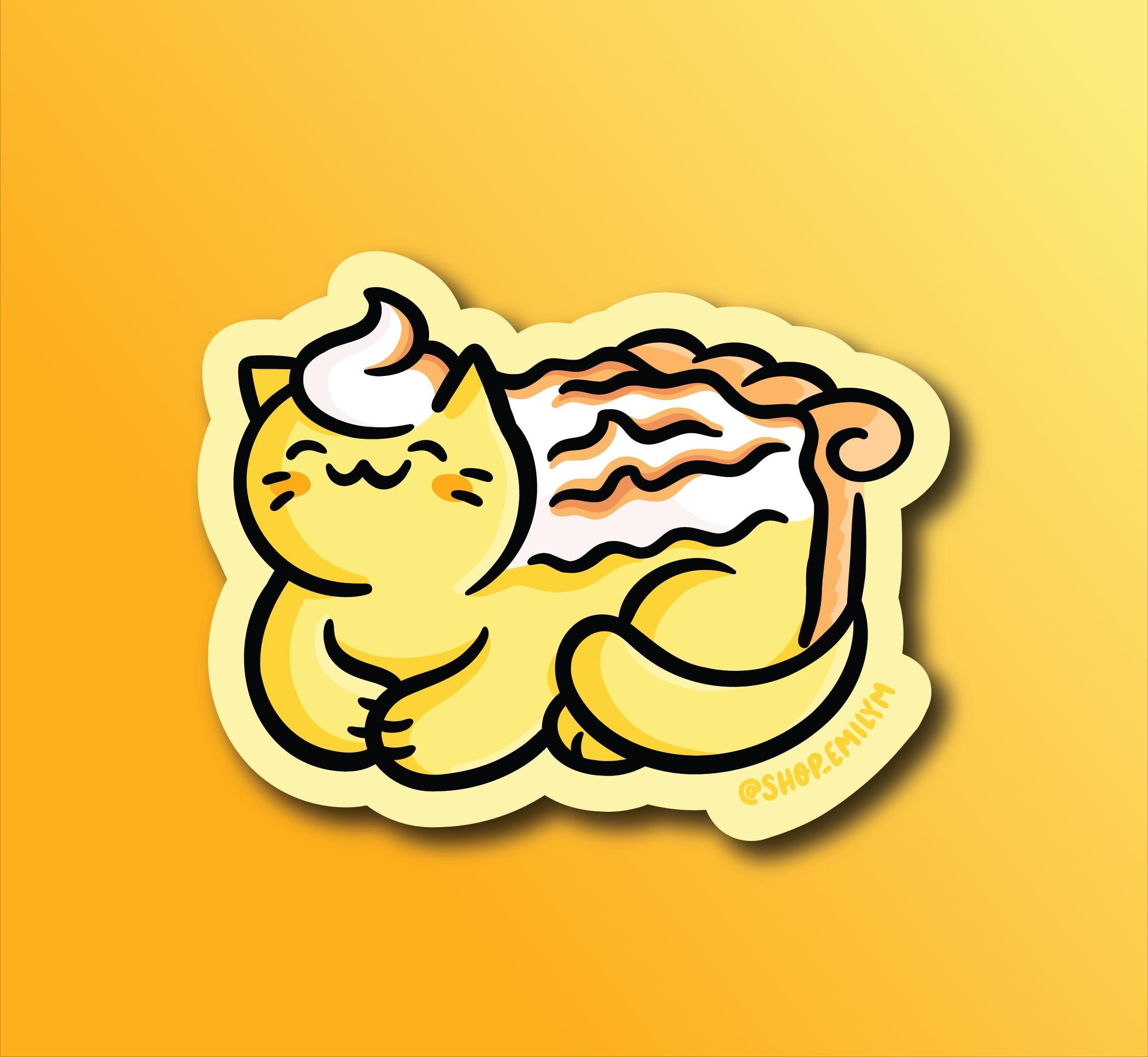 Lemon Meringue Pie Cat Sticker