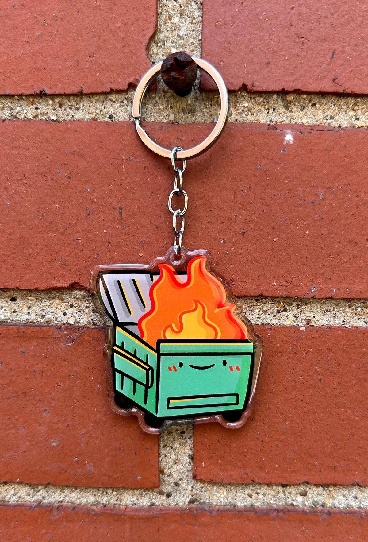 Dumpster Fire Keychain